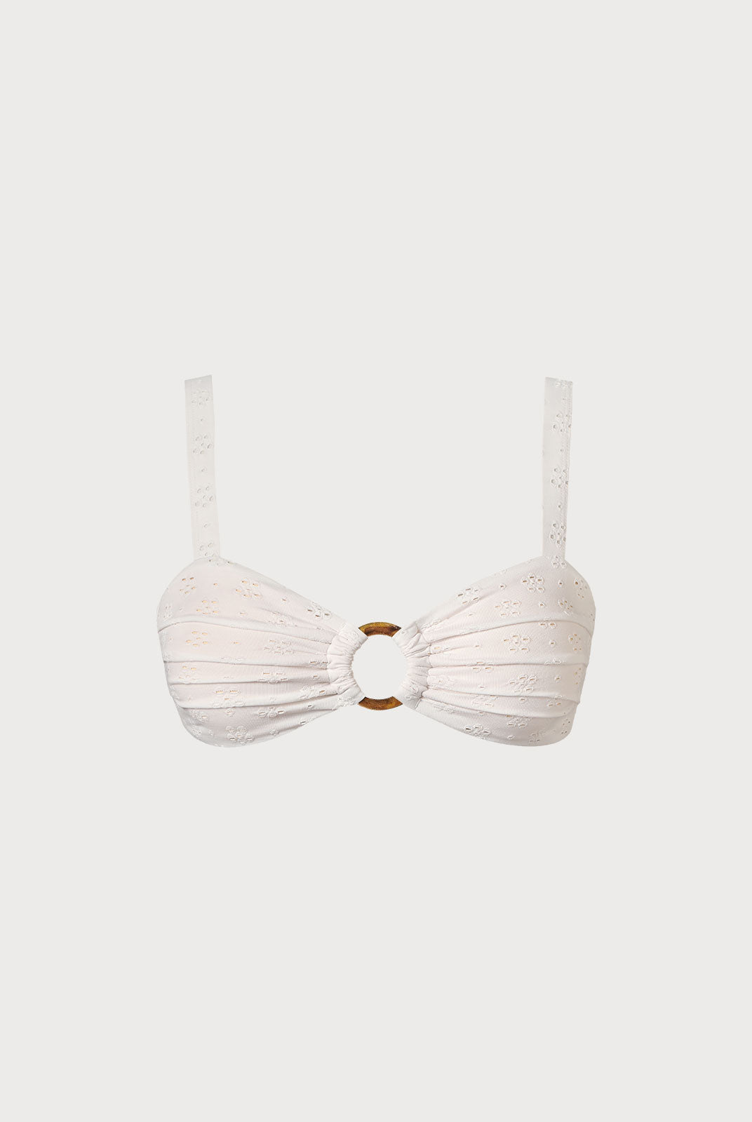 Ruched Floral Cutout Bikini Top - Bikini Tops - BERLOOK