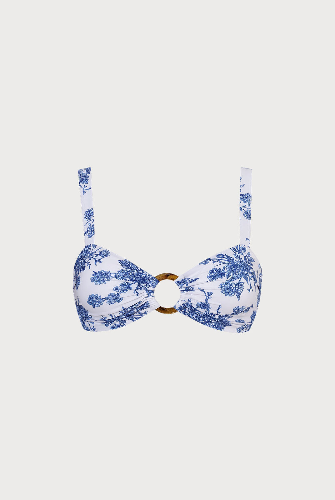 Ruched Cutout Floral Bikini Top - Bikini Tops - BERLOOK