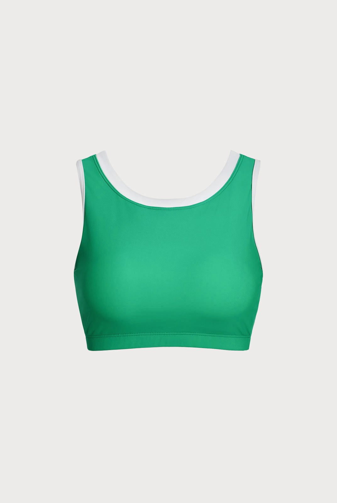 Green Contrast Crop Surf Top - Surfing tops - BERLOOK