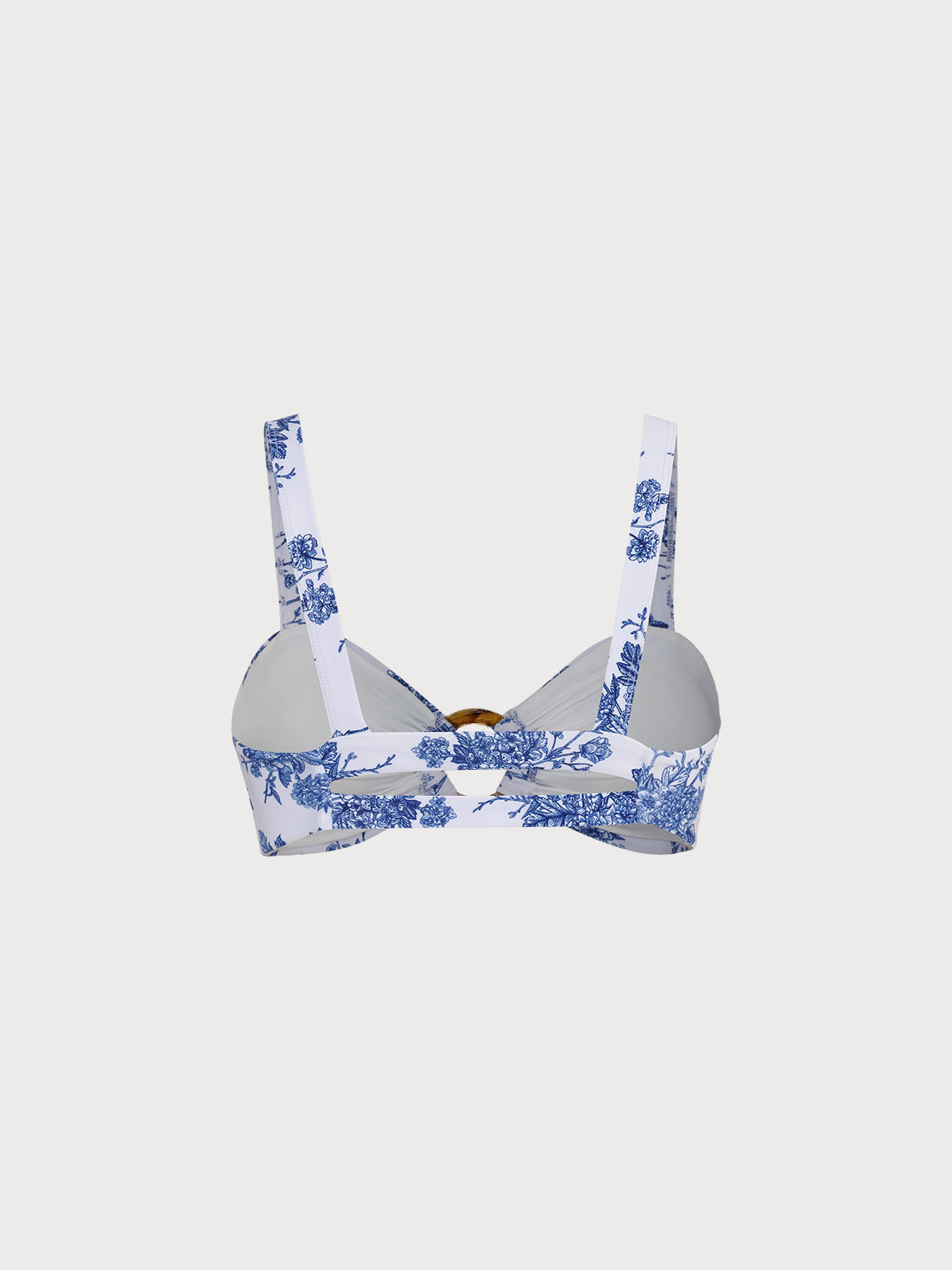 Ruched Cutout Floral Bikini Top - Bikini Tops - BERLOOK