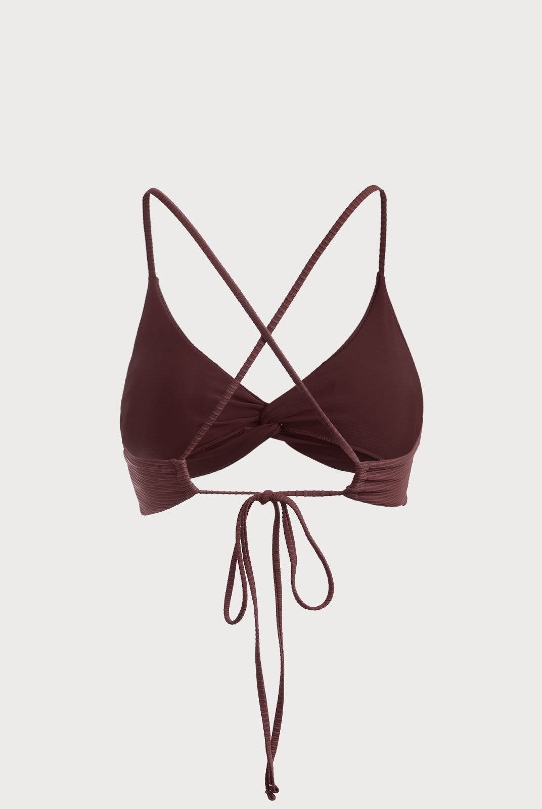 Coffee Twist Backless Bikini Top - Bikini Tops - BERLOOK