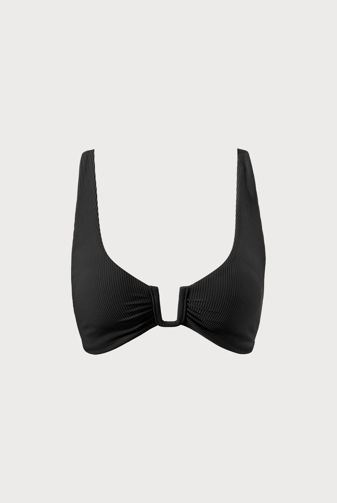 Black U-Ring Cross Back Bikini Top - Bikini Tops - BERLOOK