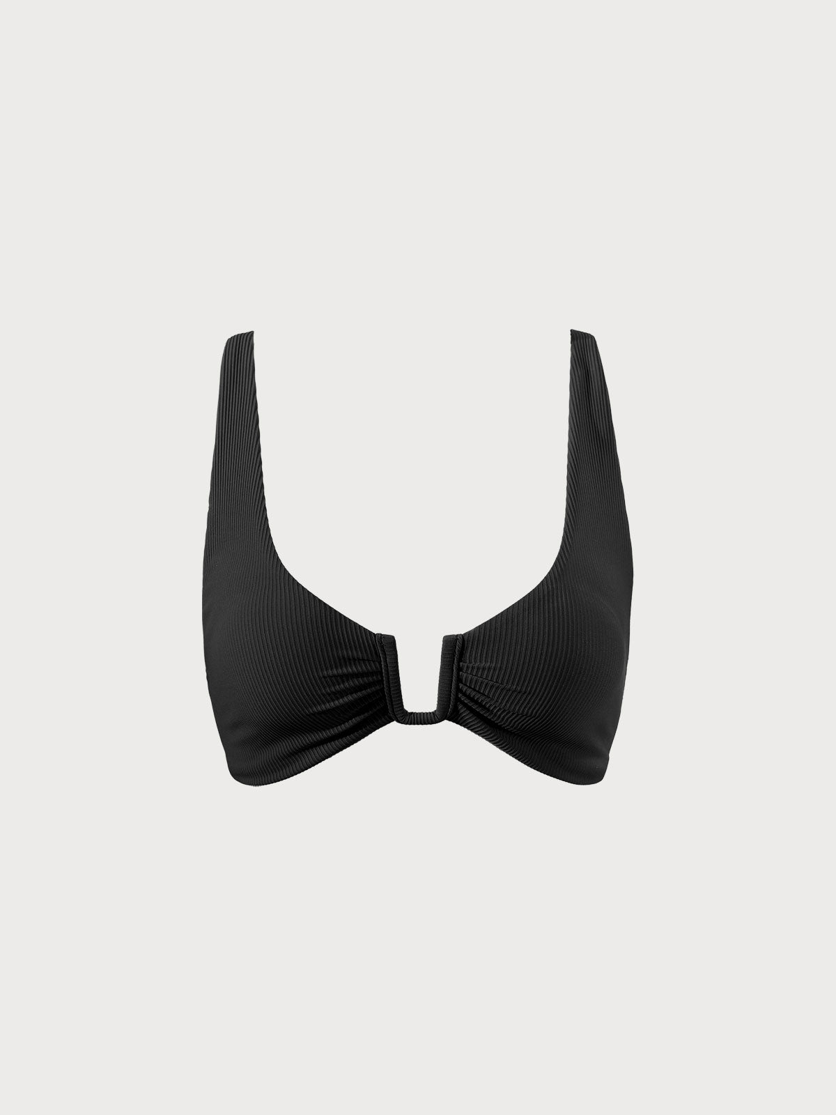 Black U-Ring Cross Back Bikini Top - Bikini Tops - BERLOOK