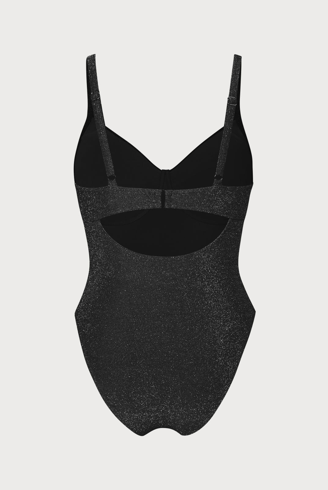 Black Lurex Underwire Plus Size One-Piece Swimsuit Sustainable Plus Size One-Pieces - BERLOOK