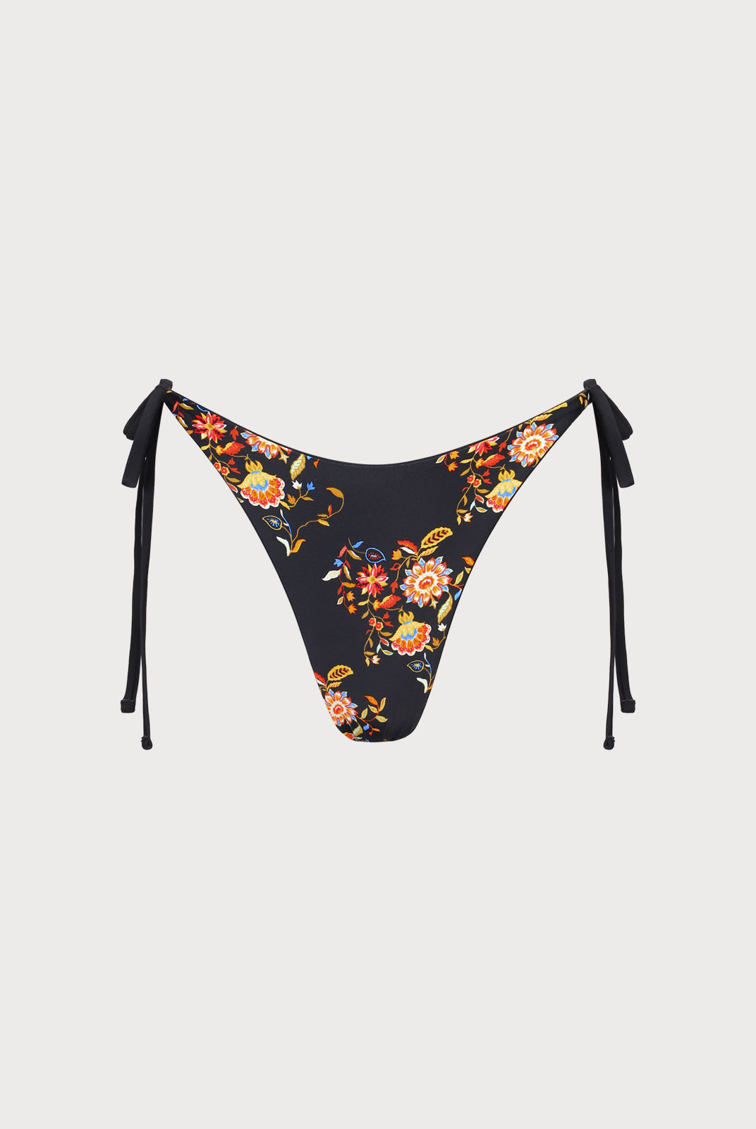 Black Reversible Floral Tie Bikini Bottom Sustainable Bikinis - BERLOOK
