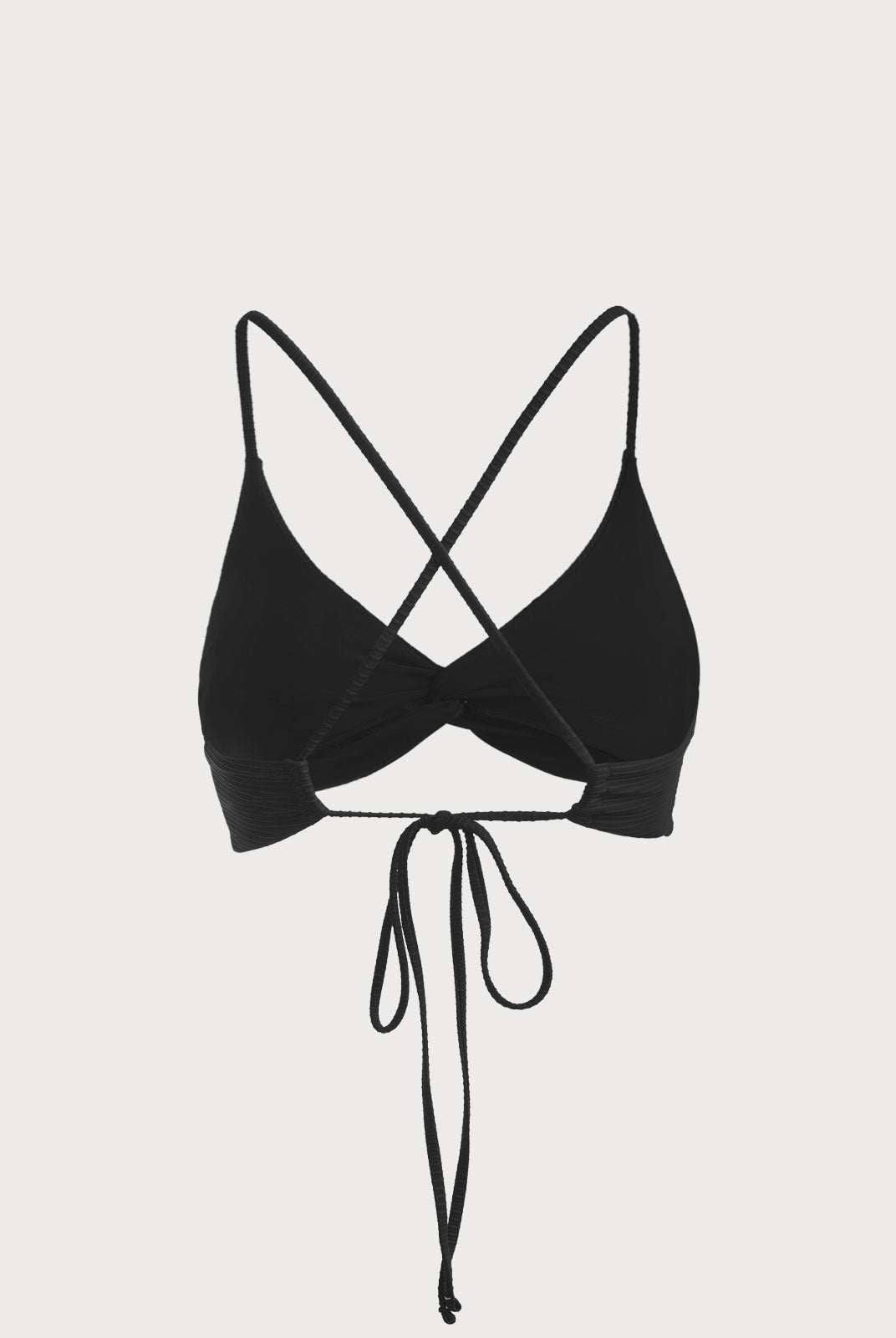 Black Twist Backless Bikini Top Sustainable Bikinis - BERLOOK