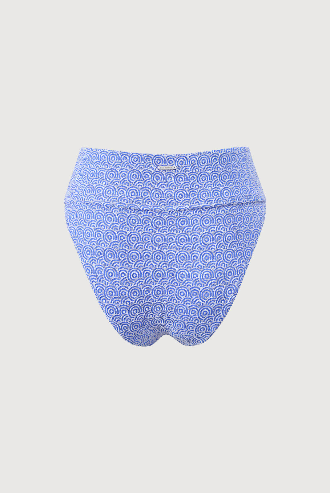 Blue Jacquard High Waist Bikini Bottom Sustainable Bikinis - BERLOOK
