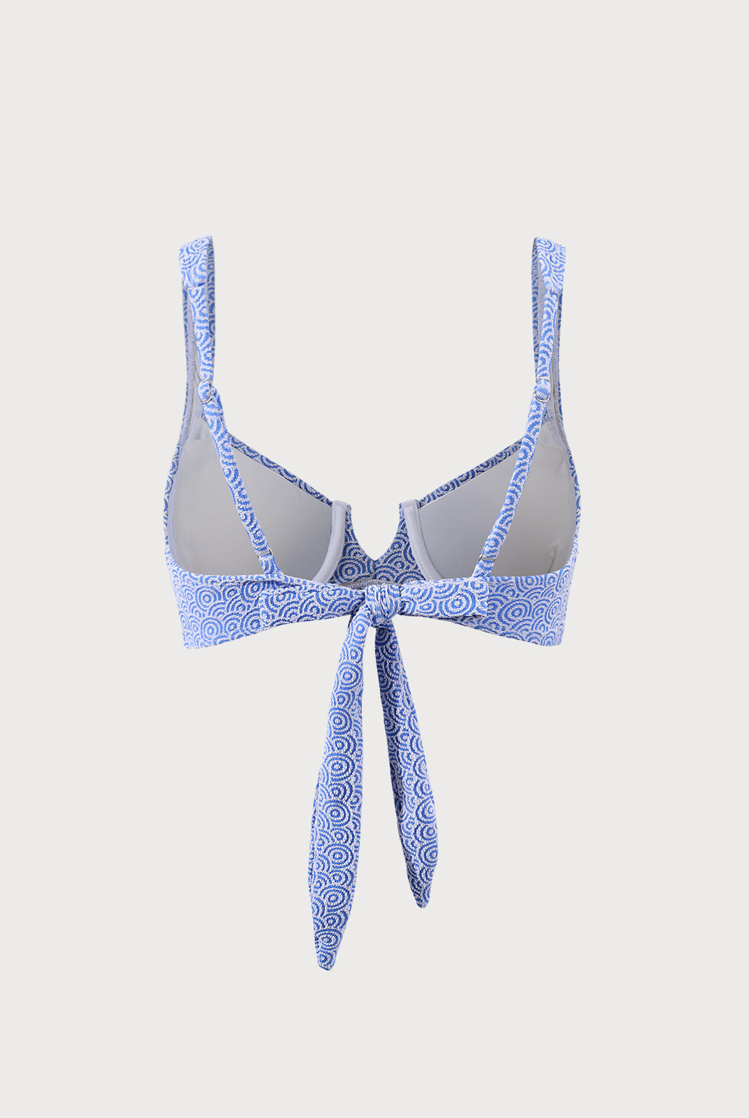 Blue Jacquard Underwire Bikini Top Sustainable Bikinis - BERLOOK