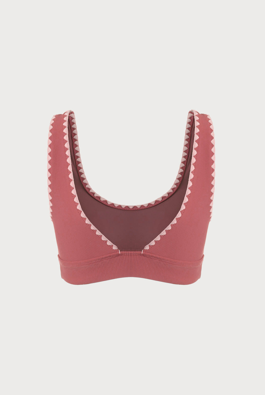 Contrast Stitch Longline Plus Size Bikini Top Sustainable Plus Size Bikinis - BERLOOK