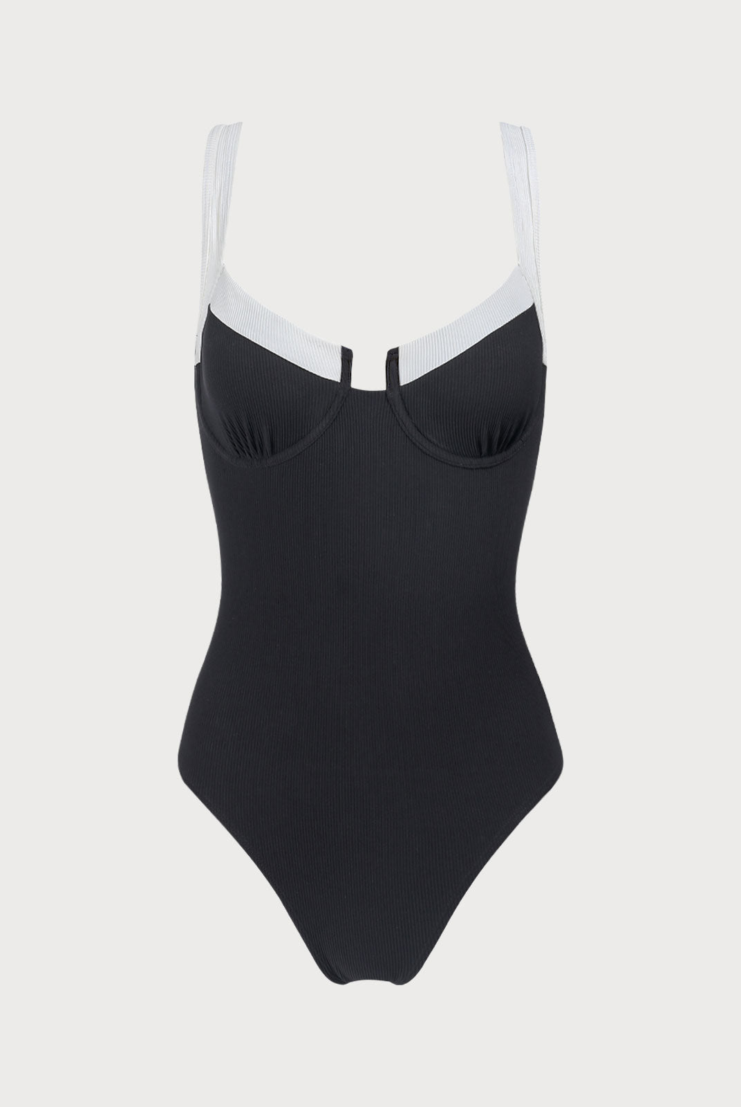 Contrast Trim Knotted One-Piece Swimsuit Sustainable One-Pieces - BERLOOK