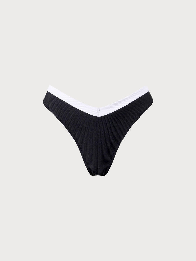 Contrast Trim V-Cut Bikini Bottom Sustainable Bikinis - BERLOOK