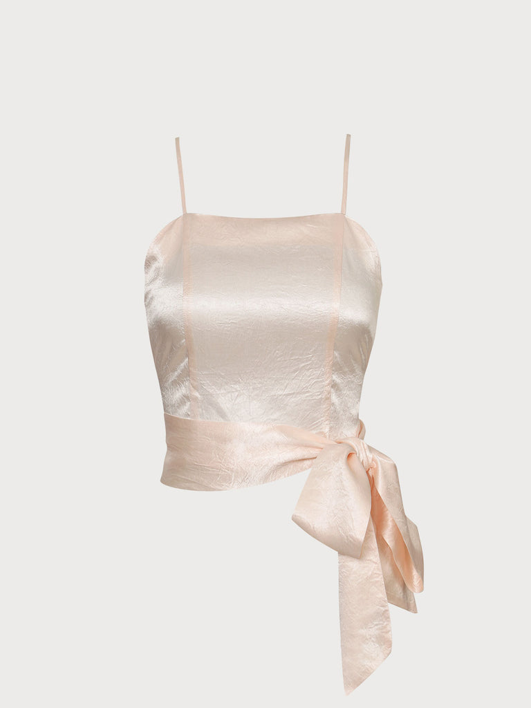 Criss Cross Bandage Cami Beige Sustainable Tops - BERLOOK