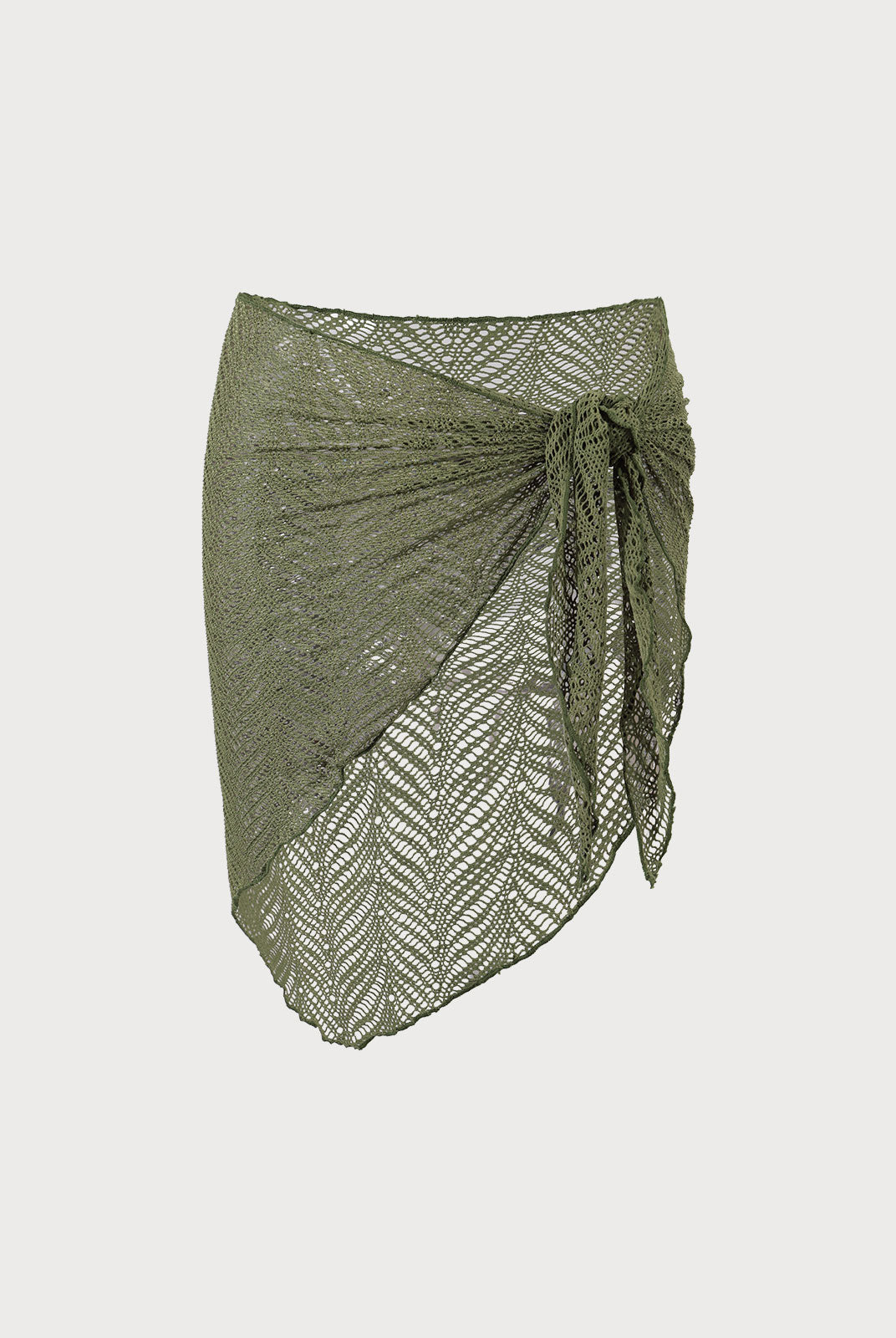 Crochet Cover-Up Skirt Army Green Sustainable Cover-ups - BERLOOK