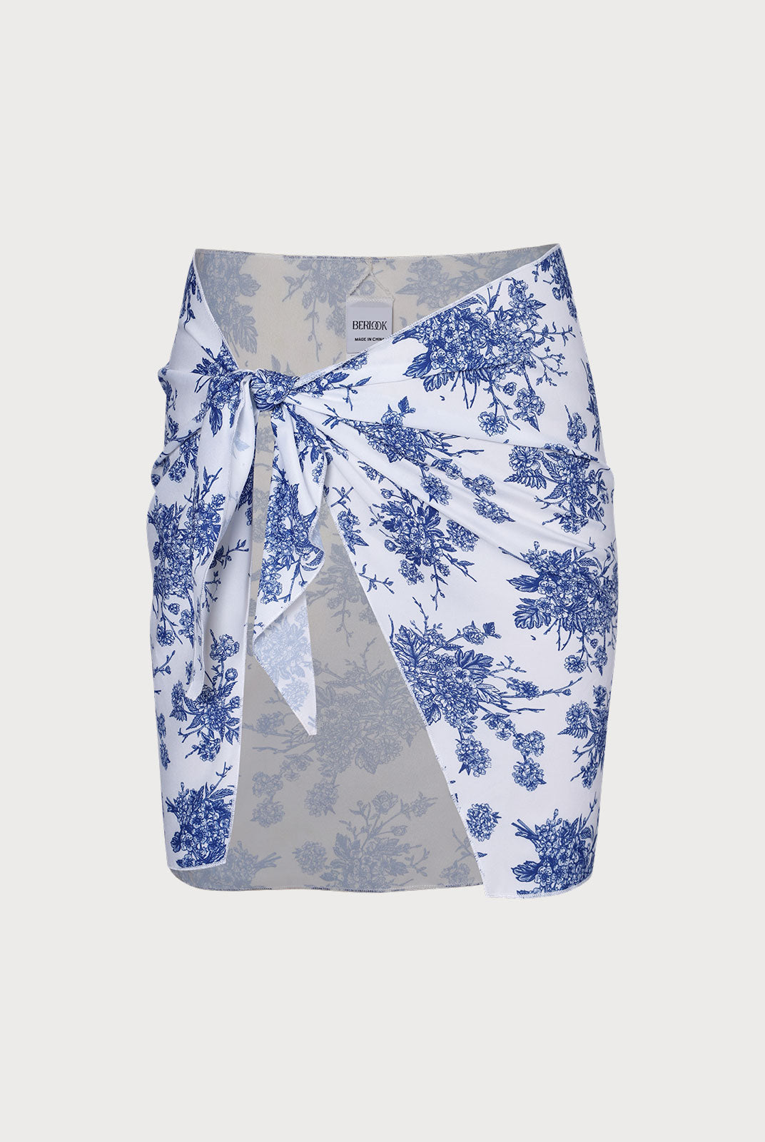 Floral Cover-Up Skirt Blue Sustainable Cover-ups - BERLOOK