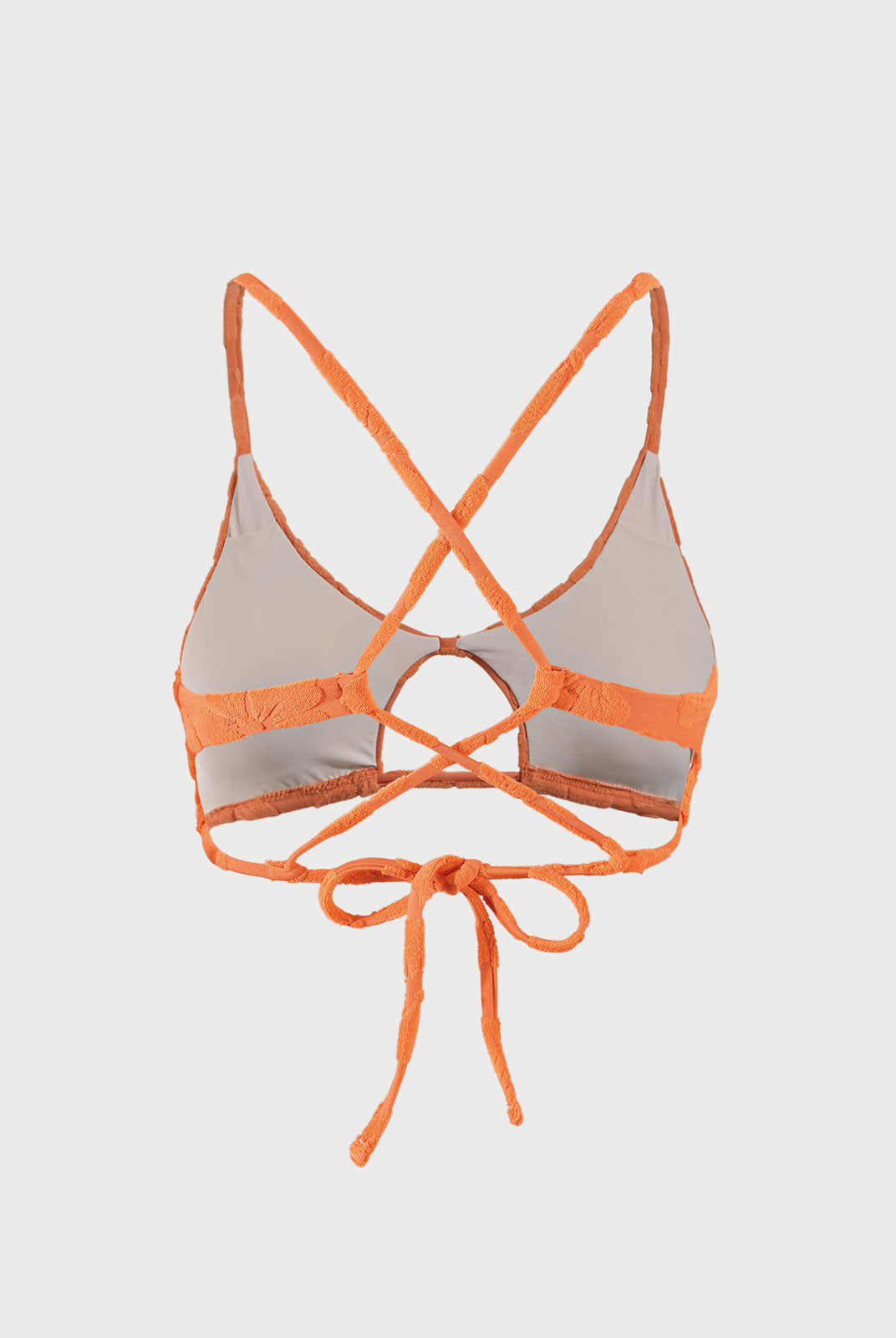 Floral Jacquard Cut Out Bikini Top Sustainable Bikinis - BERLOOK