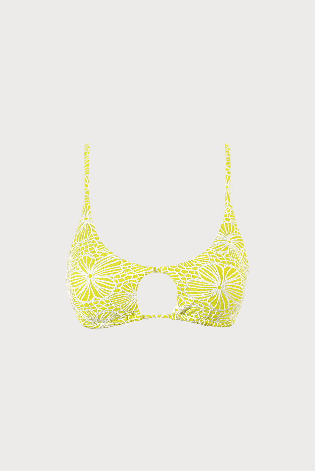 Floral Jacquard Cut Out Bikini Top Sustainable Bikinis - BERLOOK