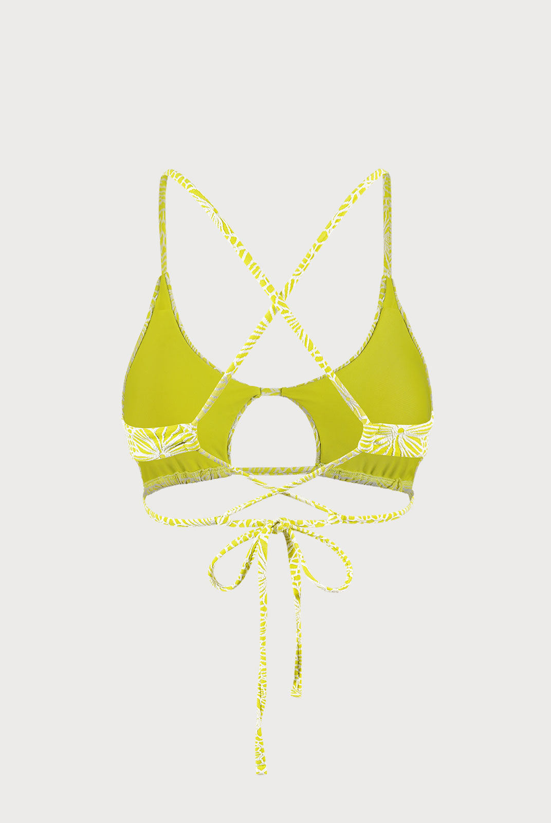 Floral Jacquard Cut Out Bikini Top Sustainable Bikinis - BERLOOK