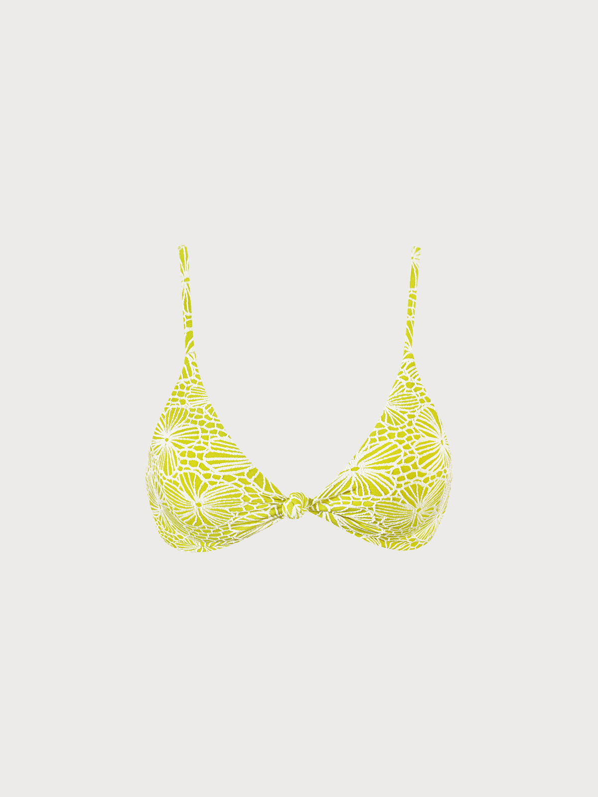 Floral Jacquard Knot Bikini Top Sustainable Bikinis - BERLOOK