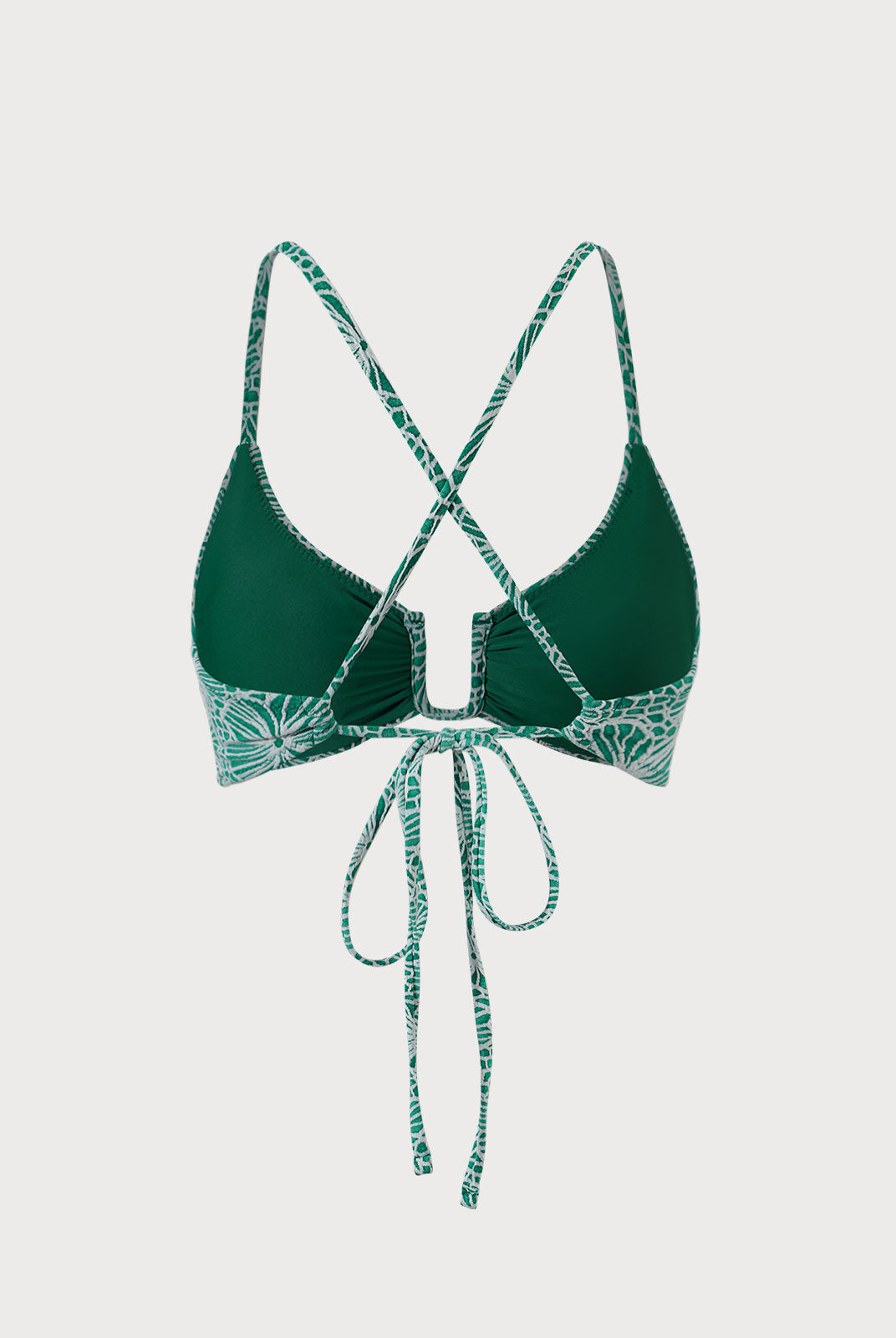 Floral Jacquard U-Ring Bikini Top Sustainable Bikinis - BERLOOK