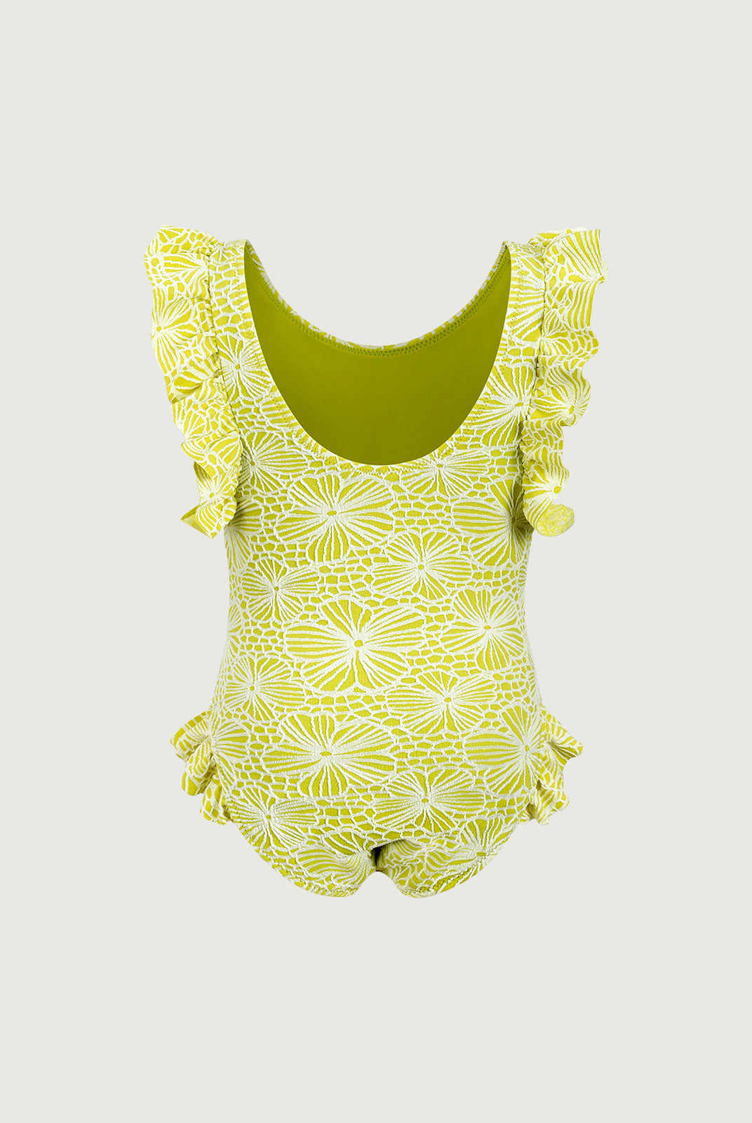 Girls' knitted polyester and nylon blended one-piece swimsuit Sustainable Girls Clothing - BERLOOK