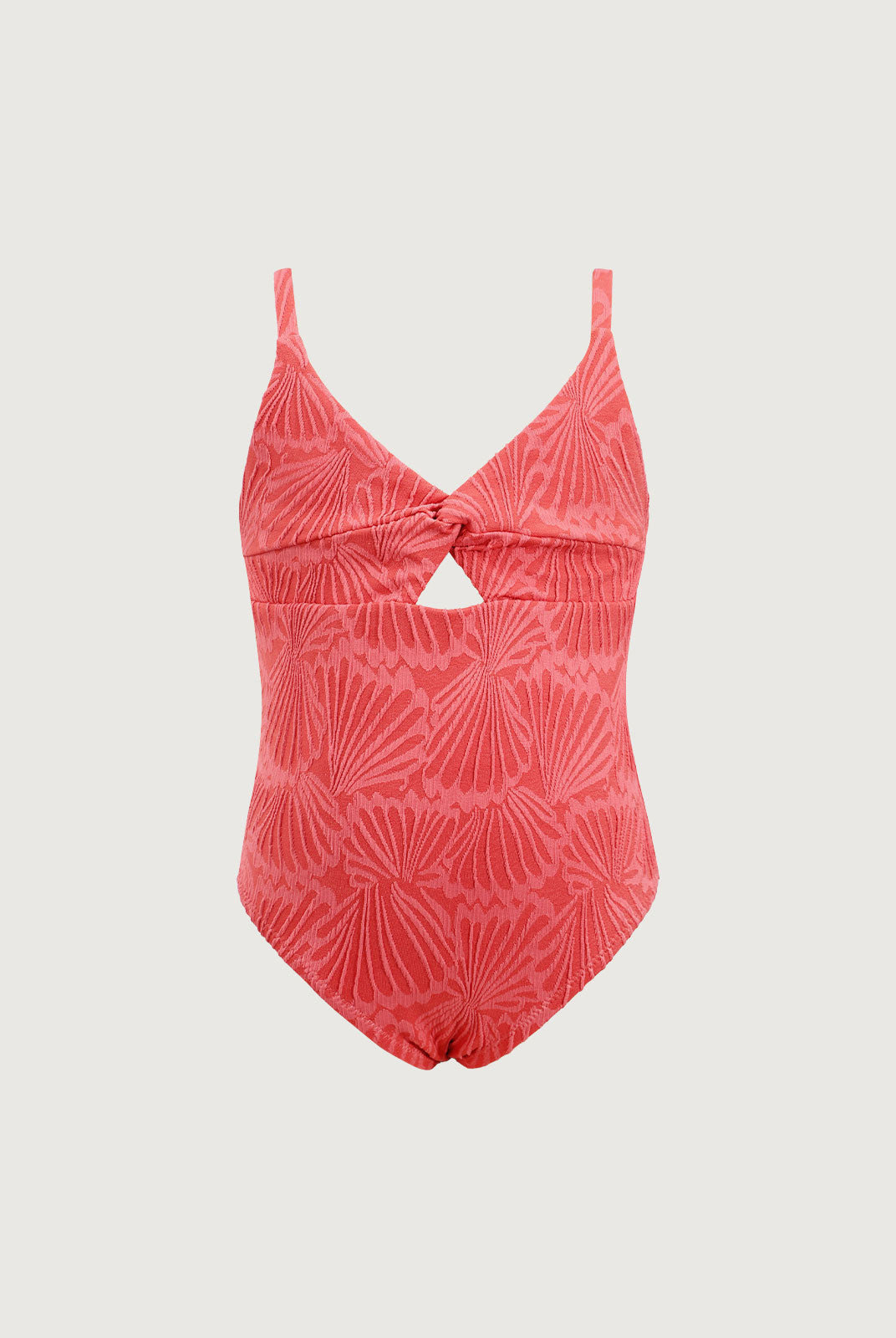 Girls' knitted polyester one-piece swimsuit Red Sustainable Girls Clothing - BERLOOK