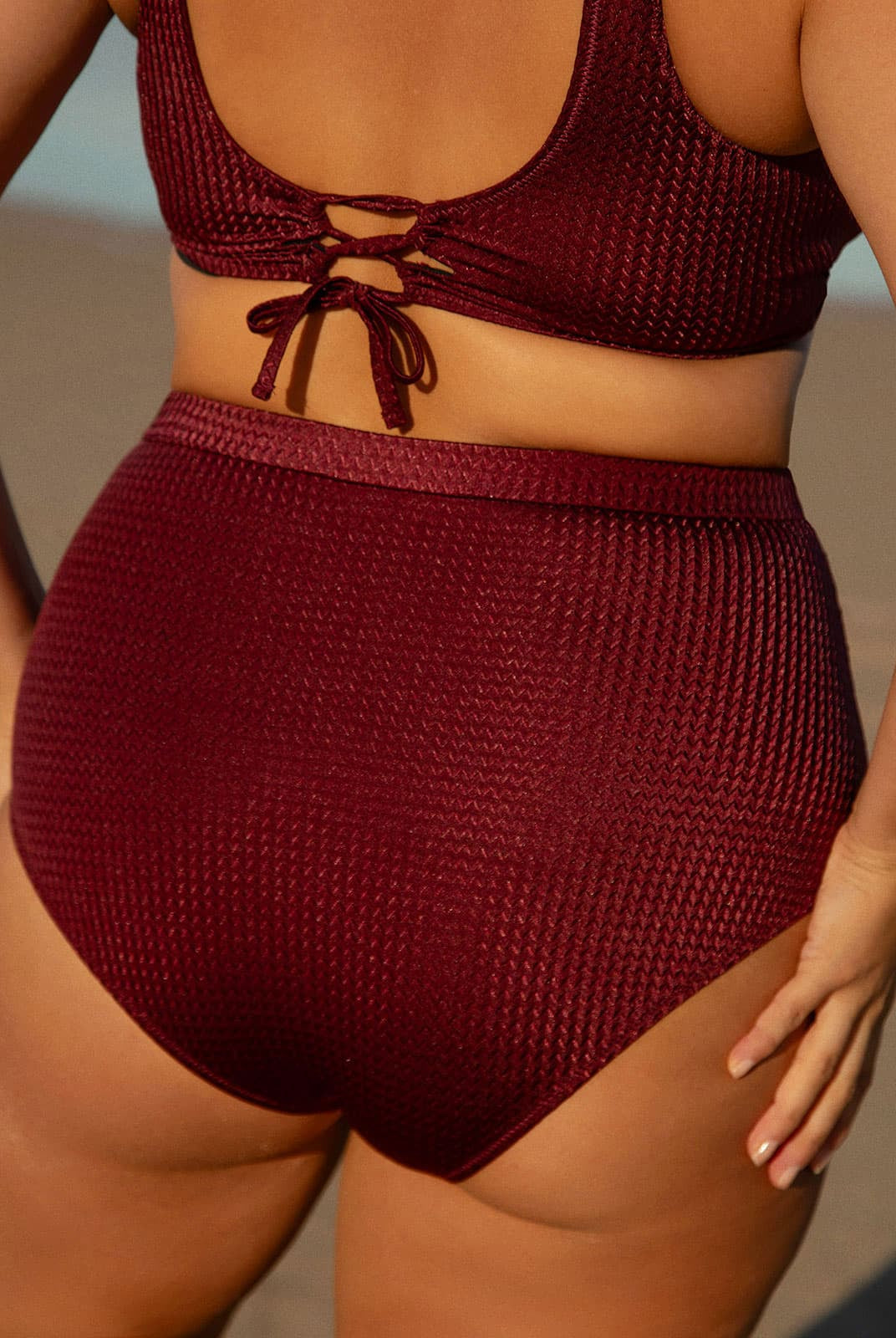 Jacquard Ruched Plus Size Bikini Bottom Sustainable Plus Size Bikinis - BERLOOK