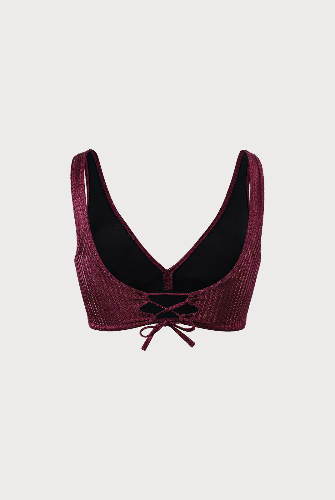 Jacquard Twist Front Plus Size Bikini Top Sustainable Plus Size Bikinis - BERLOOK
