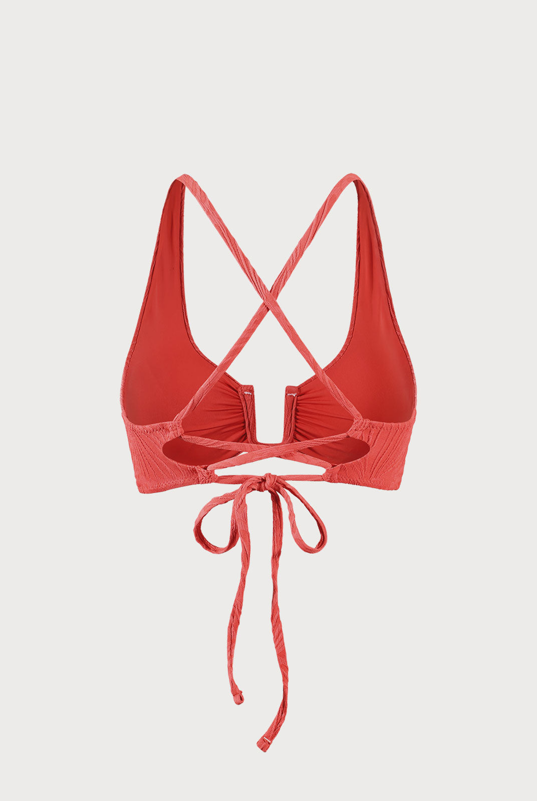 Jacquard U-Ring Cross Back Bikini Top Sustainable Bikinis - BERLOOK