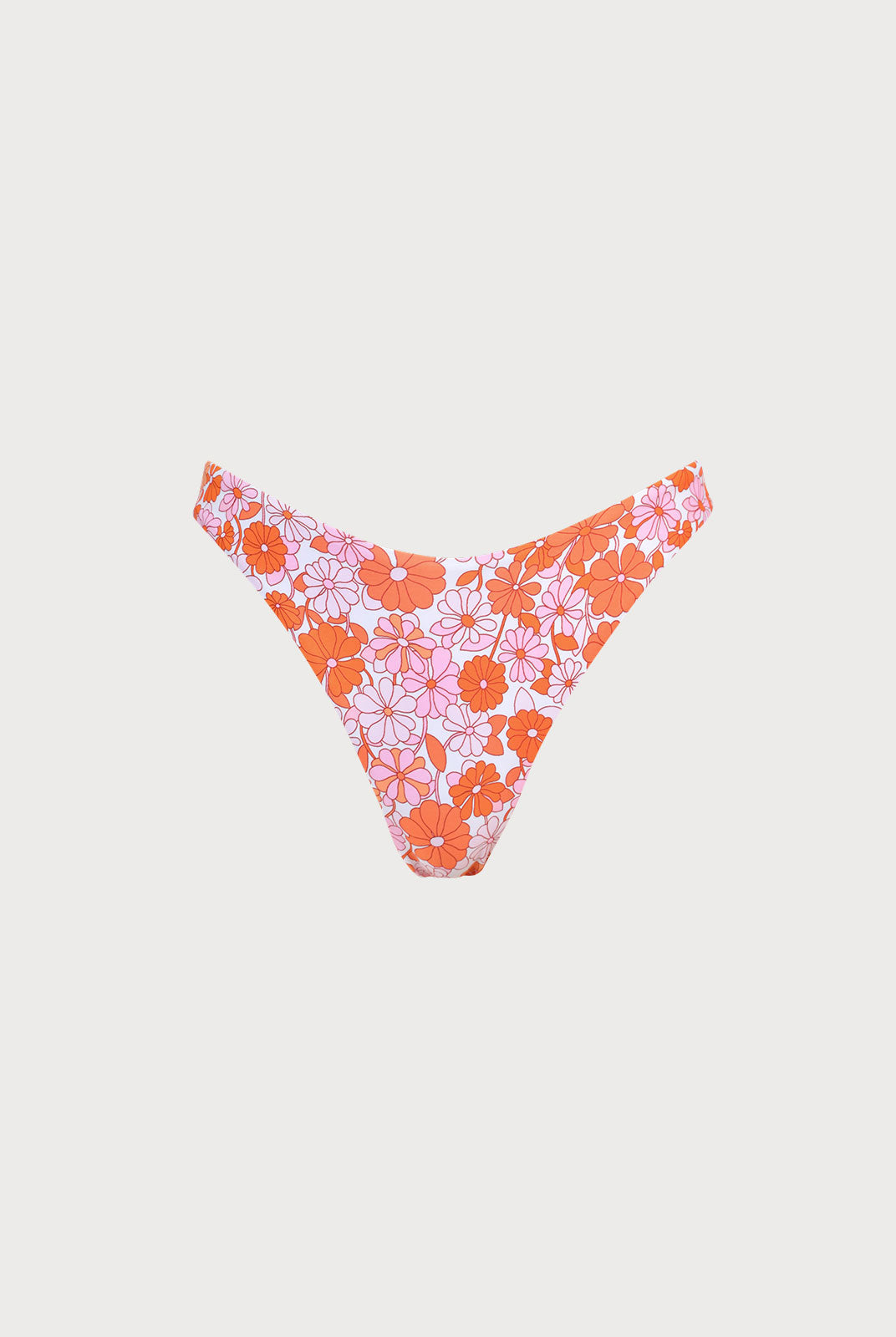 Low Waisted Floral Bikini Bottom Orange Sustainable Bikinis - BERLOOK