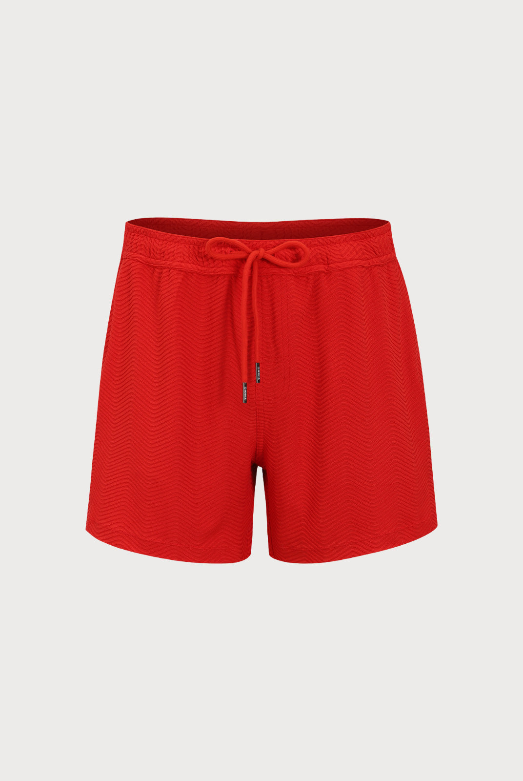 Men'S Knitted Polyester Swim Shorts Red Sustainable Men's Beach Shorts - BERLOOK