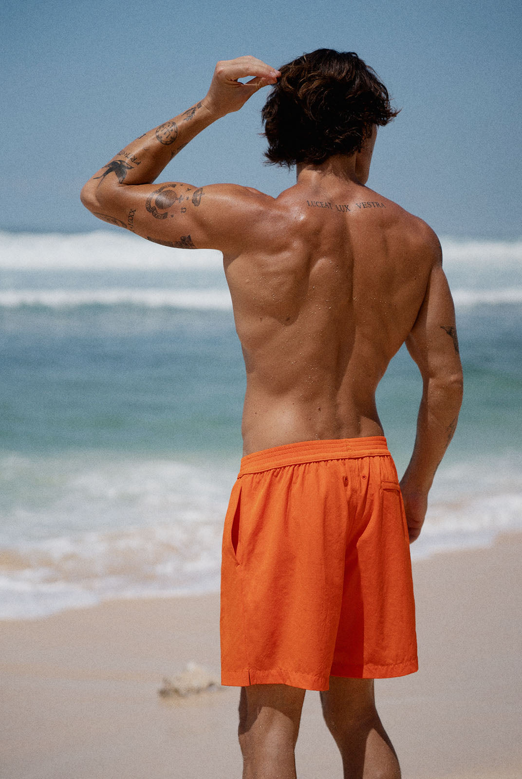 Men'S Woven Blend Swim Shorts Sustainable Men's Beach Shorts - BERLOOK
