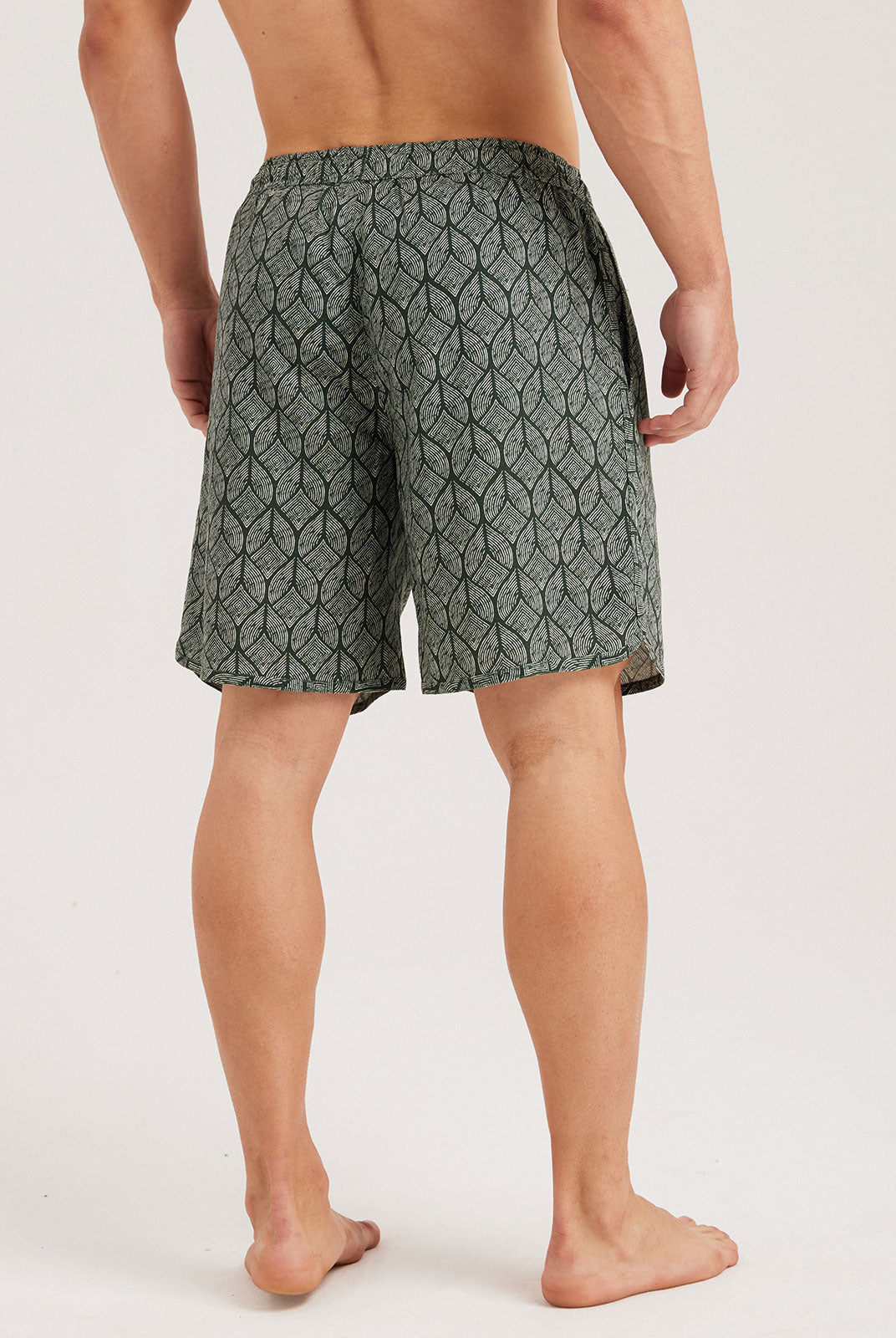 Men'S Woven Cotton And Linen Swim Shorts Sustainable Men's Beach Shorts - BERLOOK