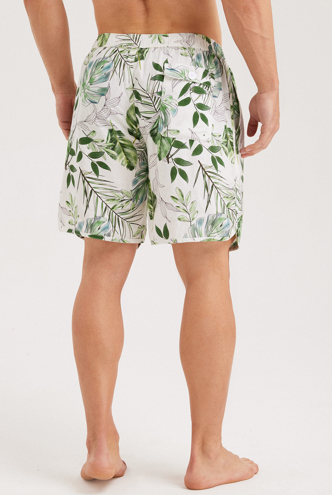 Men'S Woven Linen Swim Shorts Sustainable Men's Beach Shorts - BERLOOK