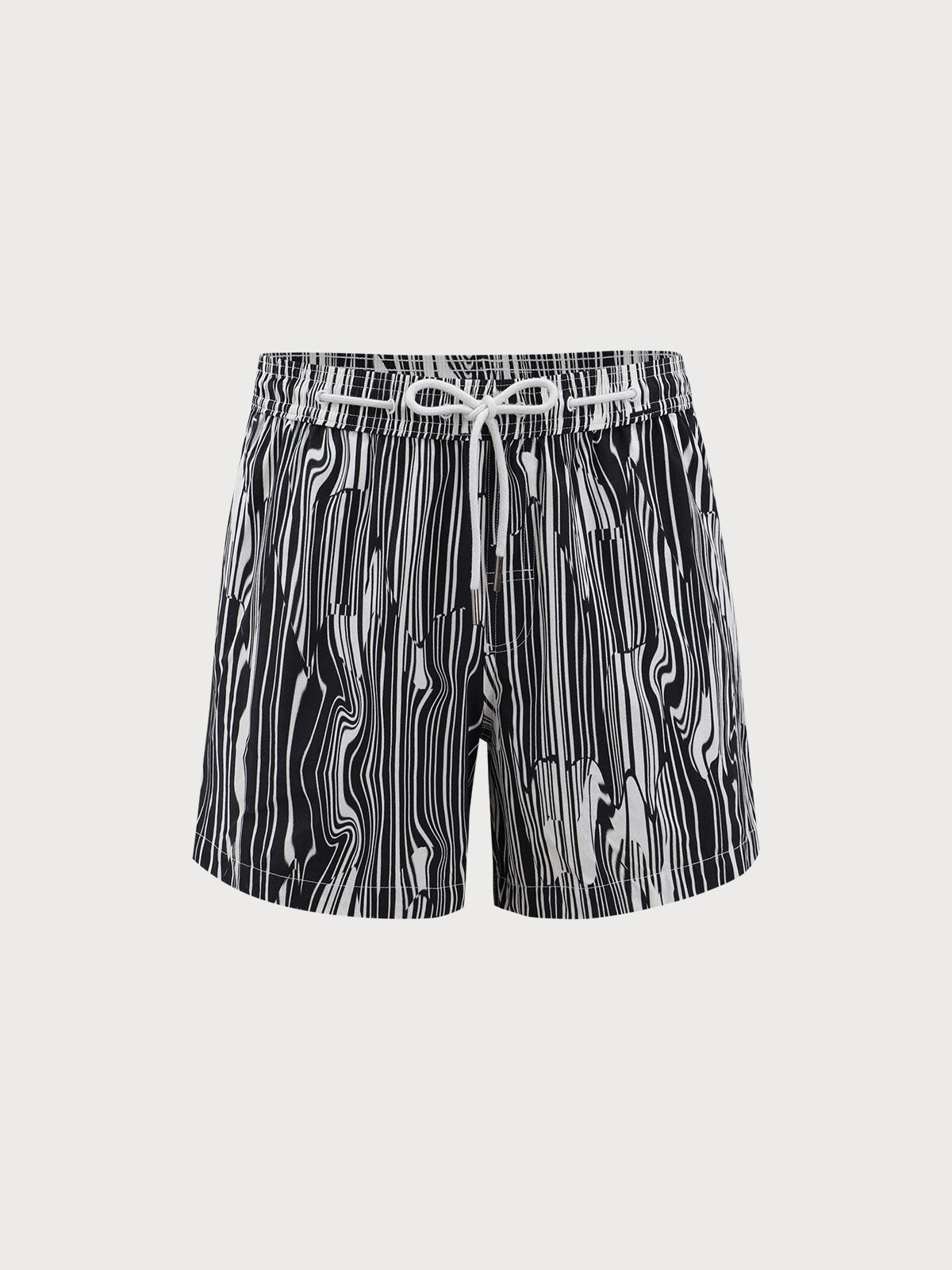 Men'S Woven Nail Spandex Swim Shorts Black Sustainable Men's Beach Shorts - BERLOOK