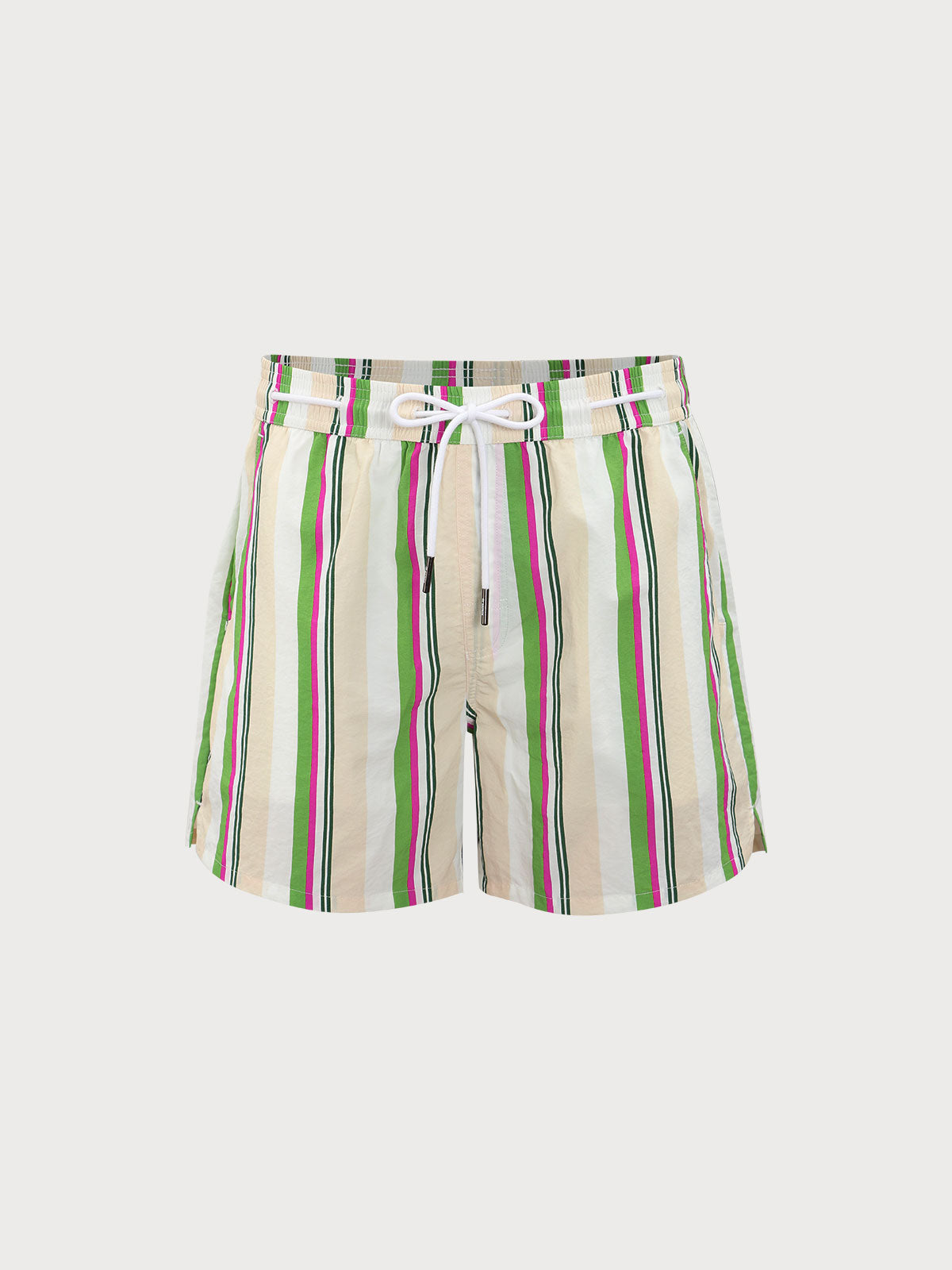 Men'S Woven Nylon Swim Shorts Green Sustainable Men's Beach Shorts - BERLOOK