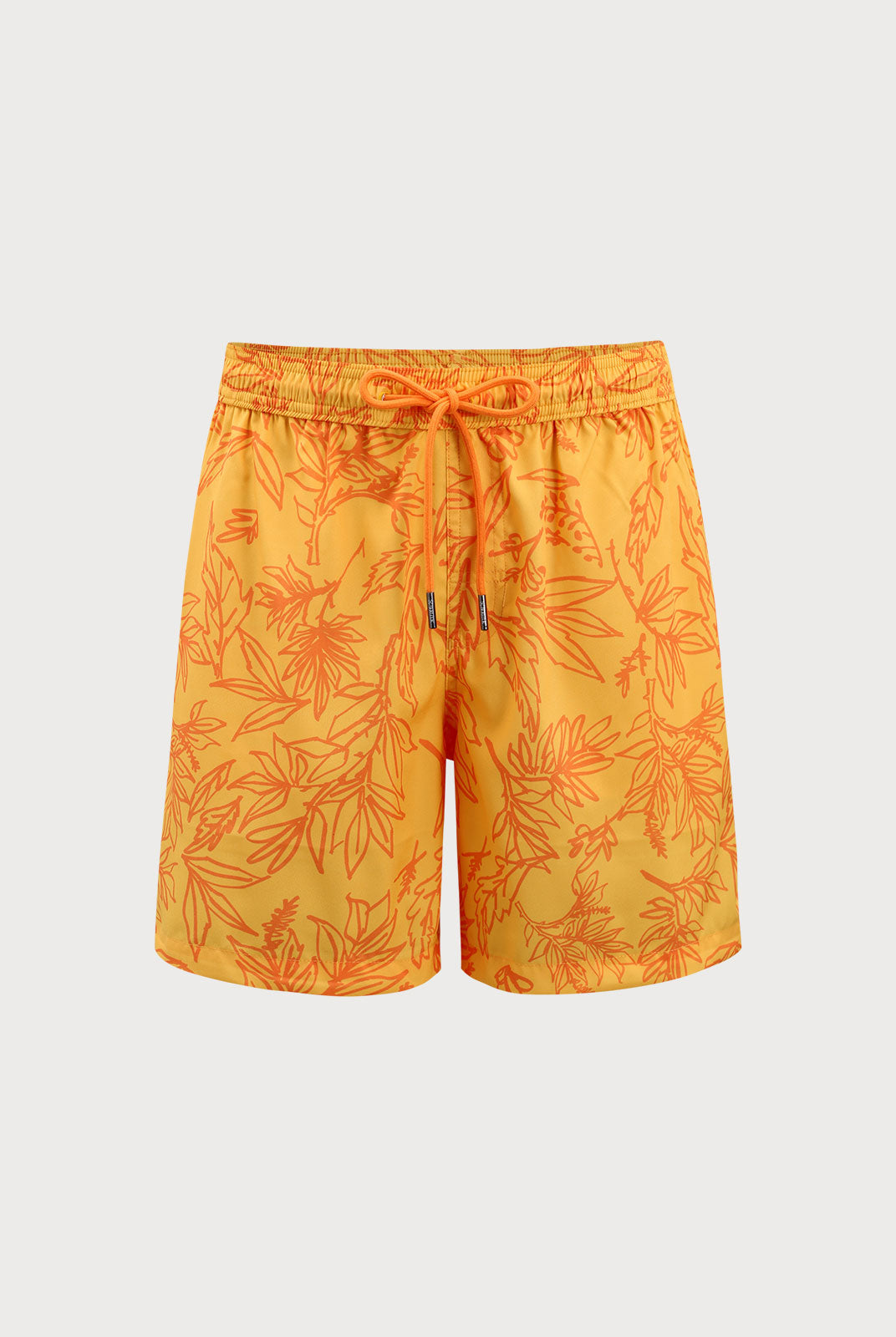 Men'S Woven Polyester-Spandex Swim Shorts Yellow Sustainable Men's Beach Shorts - BERLOOK