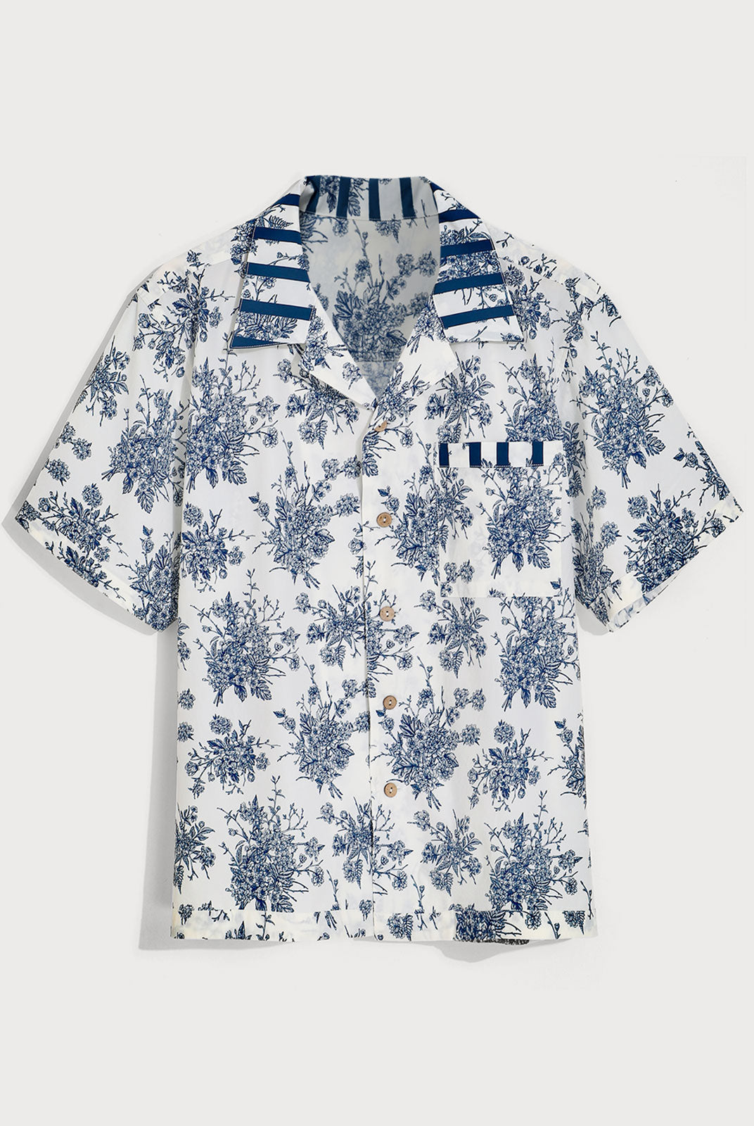 Men's Woven Nylon Spandex Top Blue Sustainable Men's Tops - BERLOOK
