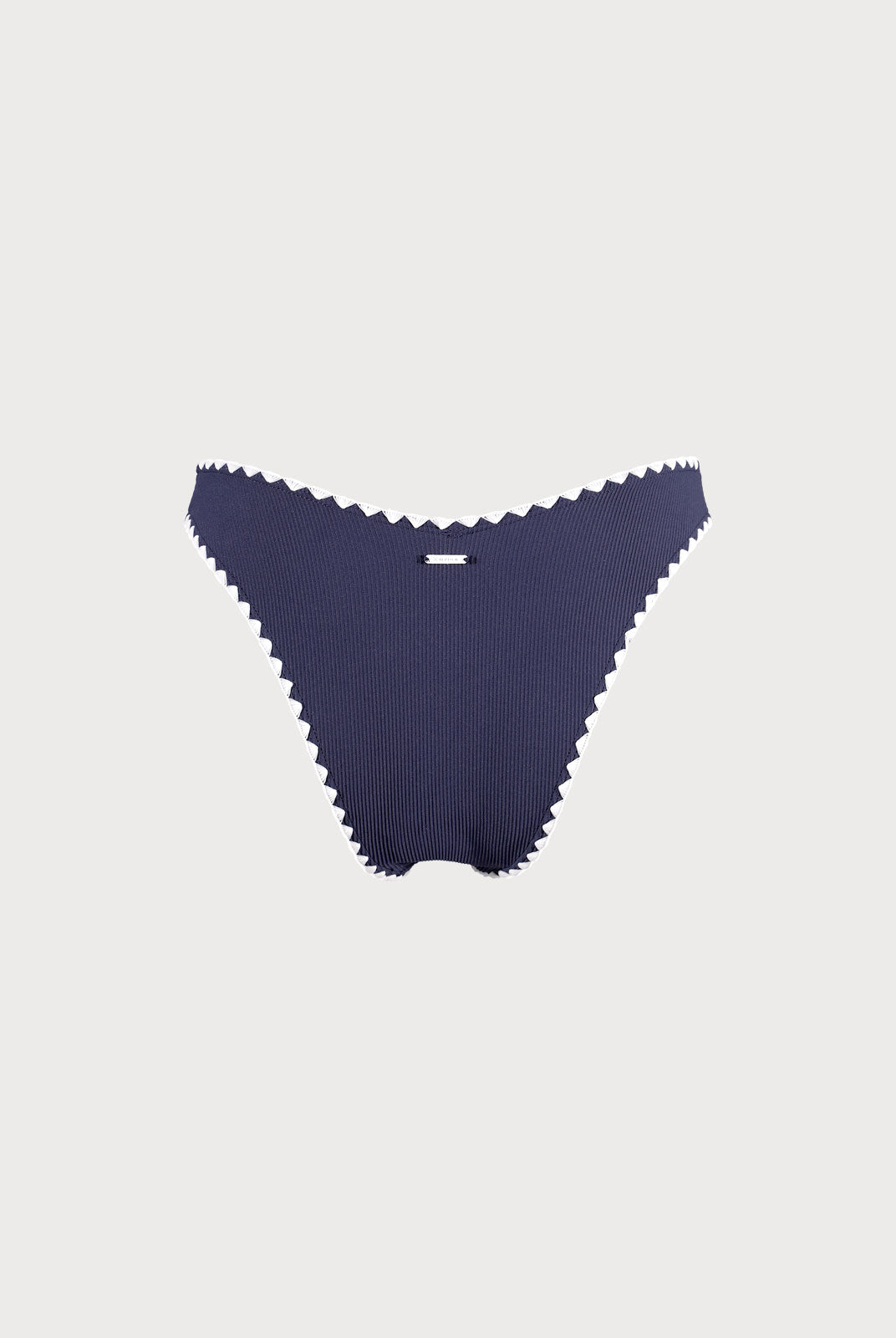 Navy Contrast Stitch Bikini Bottom Sustainable Bikinis - BERLOOK