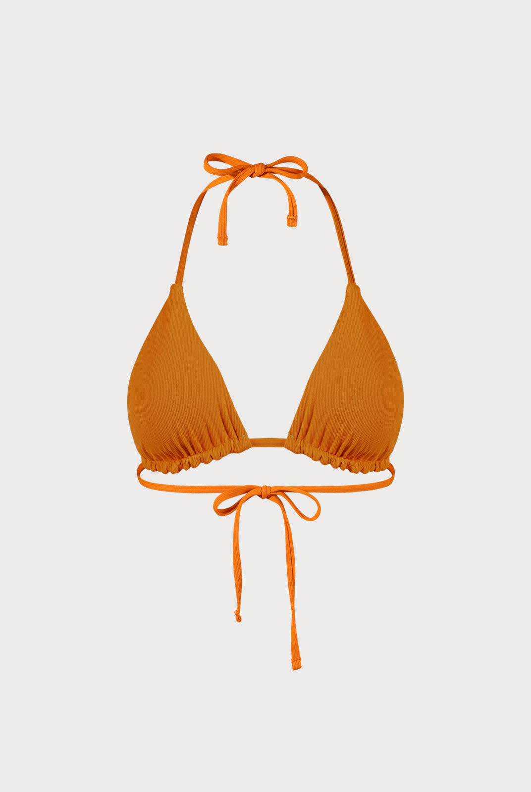 Orange Reversible Halter Triangle Bikini Top Sustainable Bikinis - BERLOOK