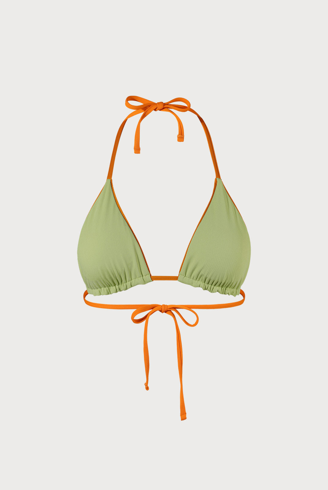 Orange Reversible Halter Triangle Bikini Top Sustainable Bikinis - BERLOOK