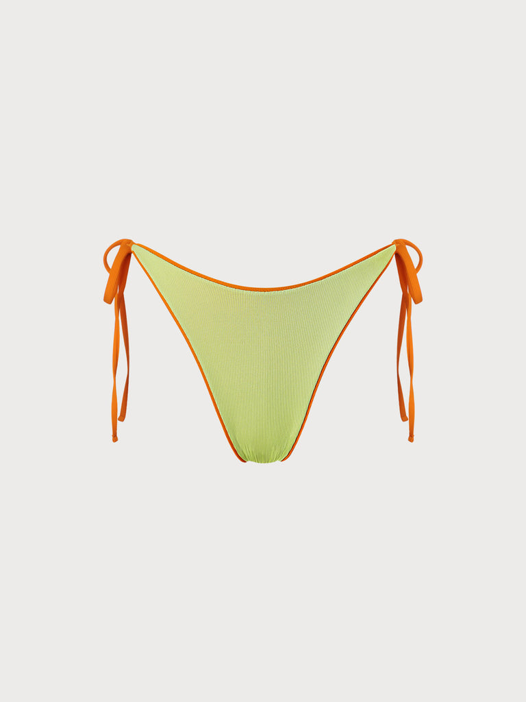 Orange Reversible Tie Bikini Bottom Sustainable Bikinis - BERLOOK