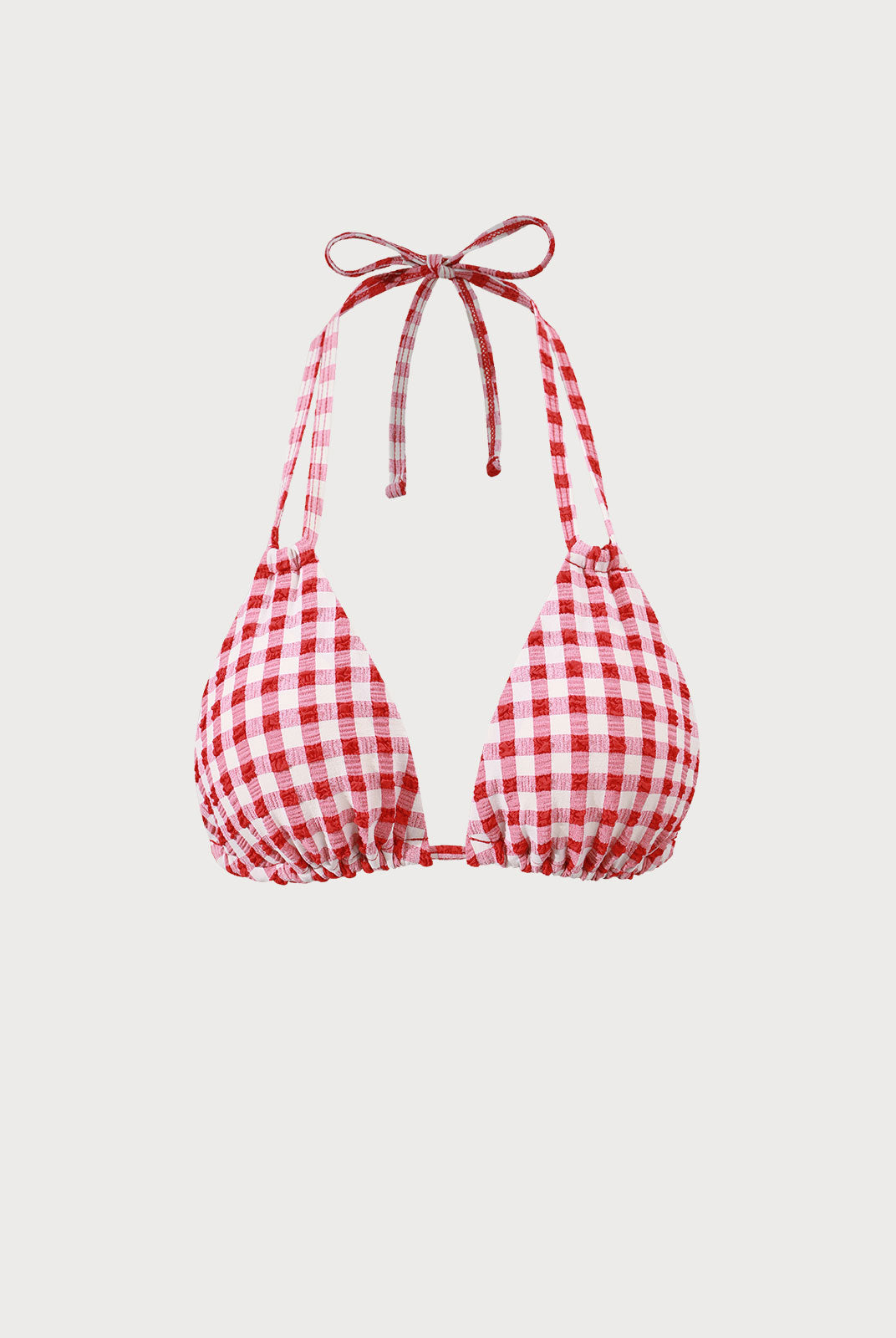 Plaid Double Strap Triangle Bikini Top Sustainable Bikinis - BERLOOK