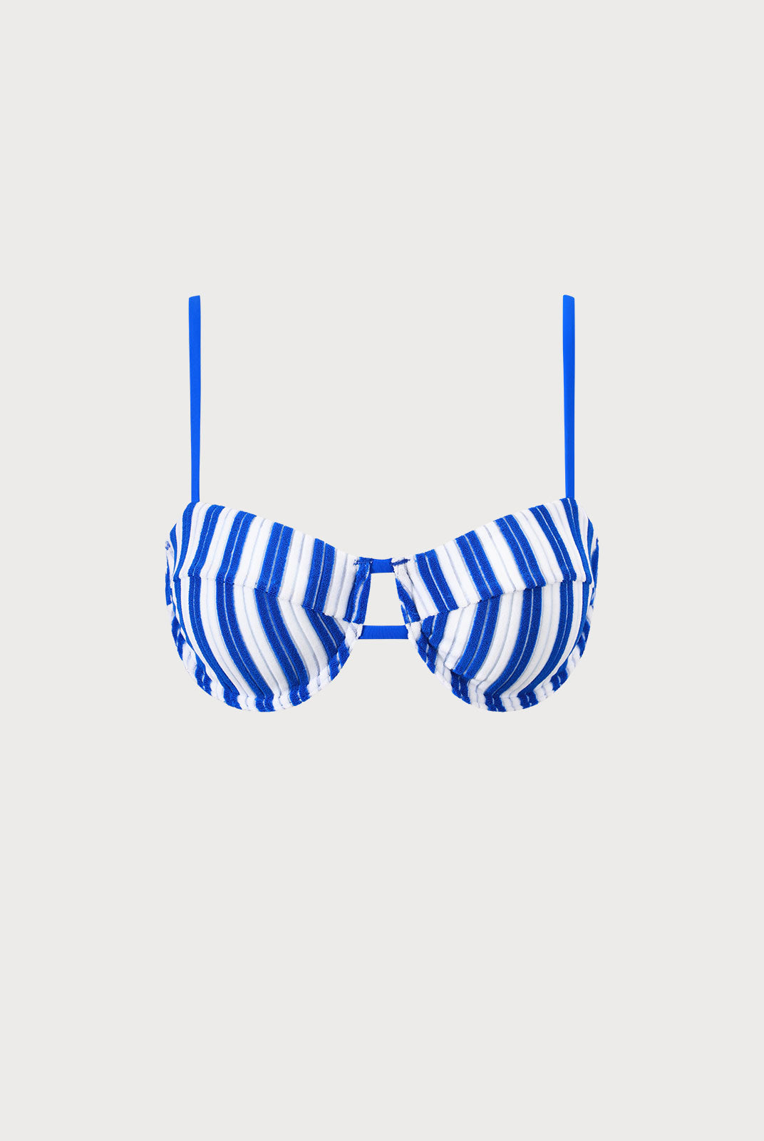 Plush Texture Stripe Underwire Bikini Top Sustainable Bikinis - BERLOOK