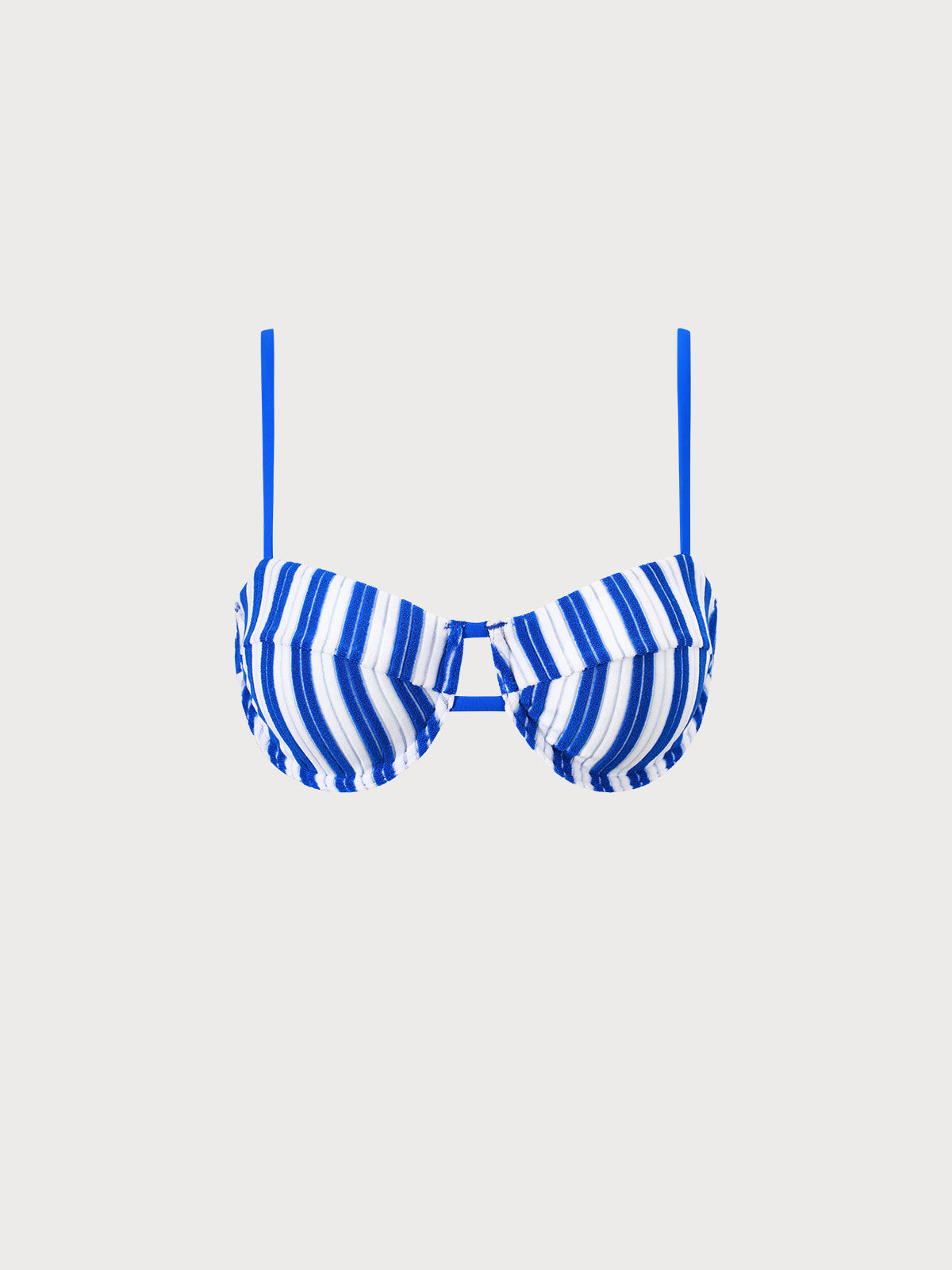 Plush Texture Stripe Underwire Bikini Top Sustainable Bikinis - BERLOOK