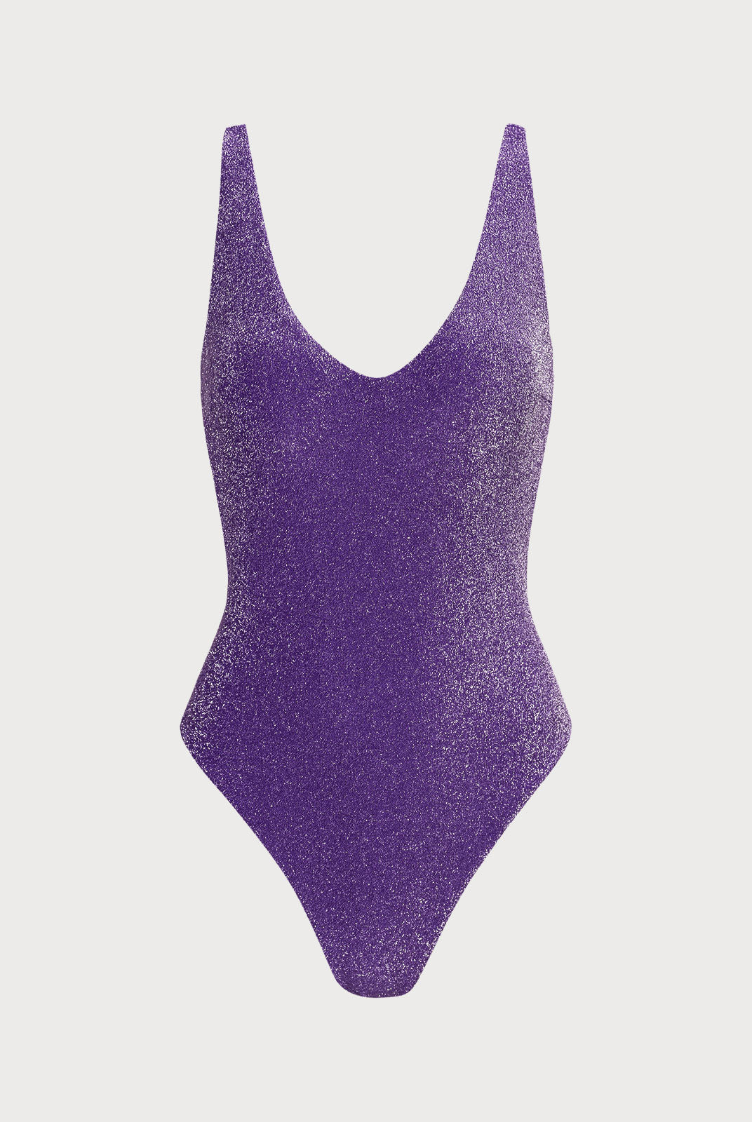 Purple Lurex Cross Back One-Piece Swimsuit Purple Sustainable One-Pieces - BERLOOK