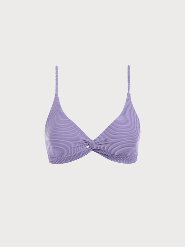 Purple The Twist Backless Bikini Top Sustainable Bikinis - BERLOOK