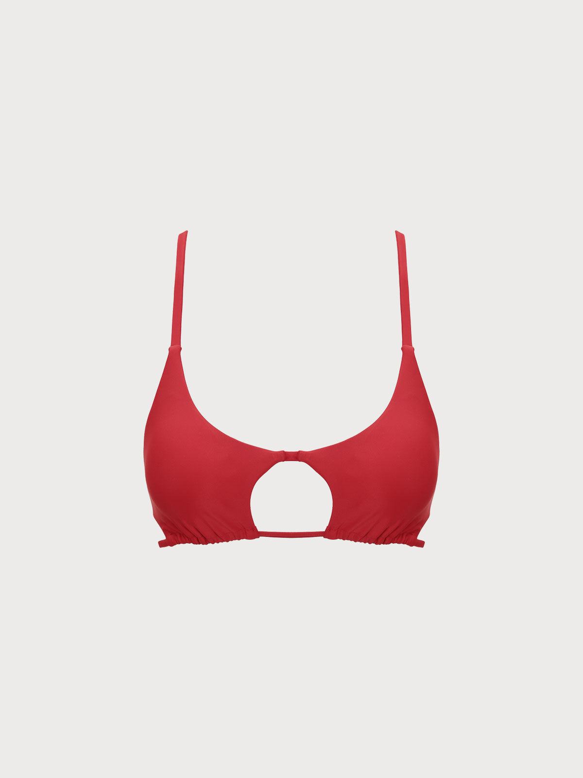Red Cut Out Bikini Top Red Sustainable Bikinis - BERLOOK