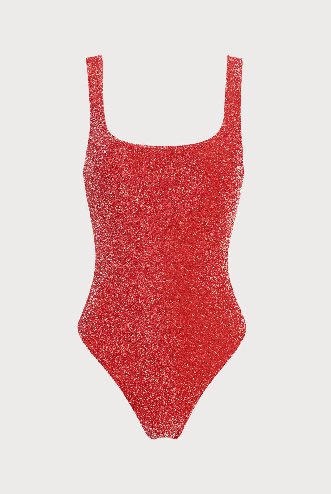 Red Lurex No Padding One-Piece Swimsuit Sustainable One-Pieces - BERLOOK