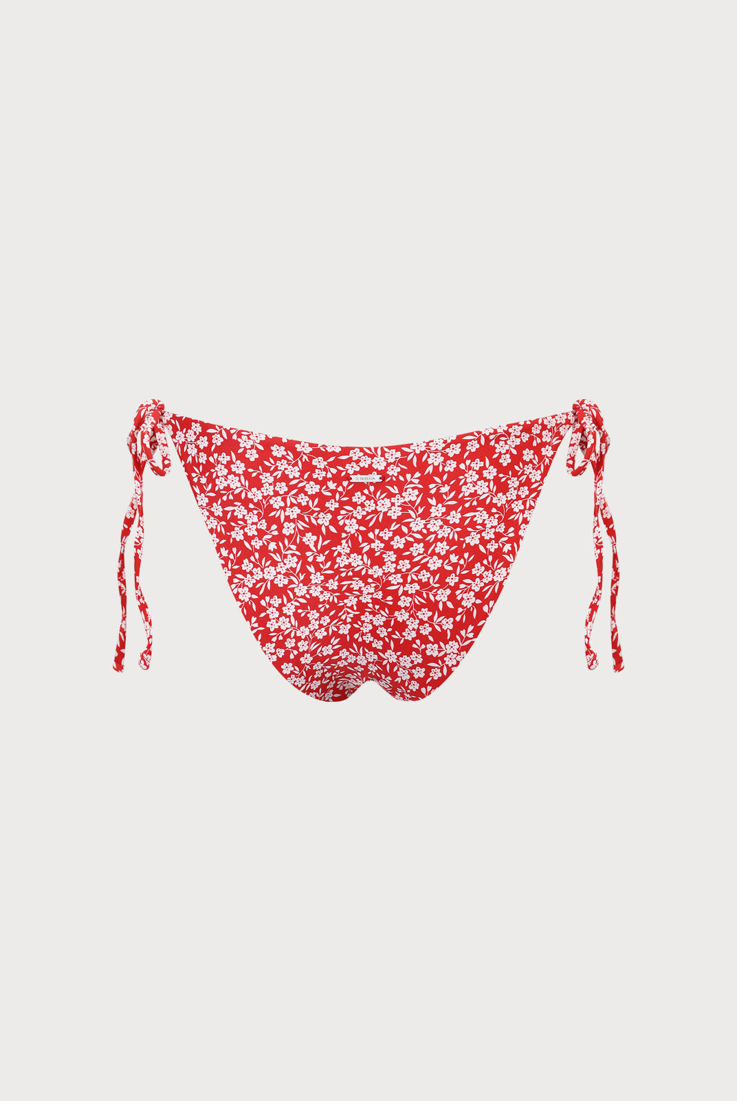 Red Reversible Tie Floral Bikini Bottom Sustainable Bikinis - BERLOOK