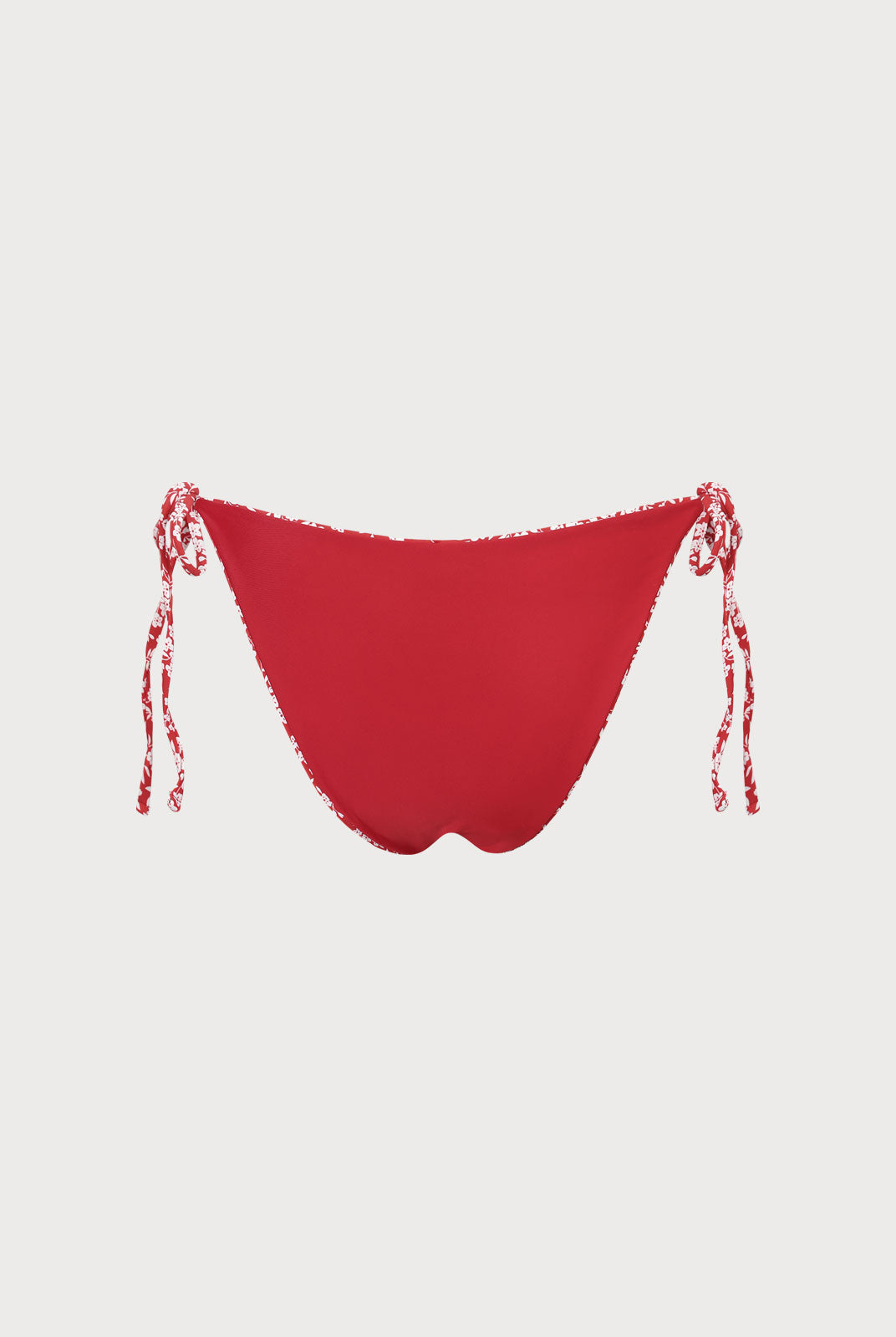 Red Reversible Tie Floral Bikini Bottom Sustainable Bikinis - BERLOOK